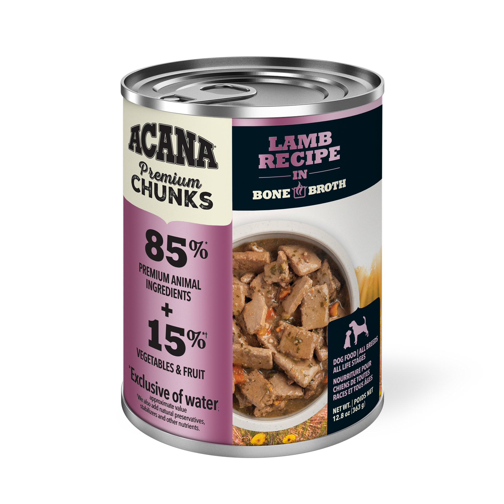 Acana Wet Dog Food Lamb Recipe In Bone Broth  Canned Dog Food  | PetMax Canada