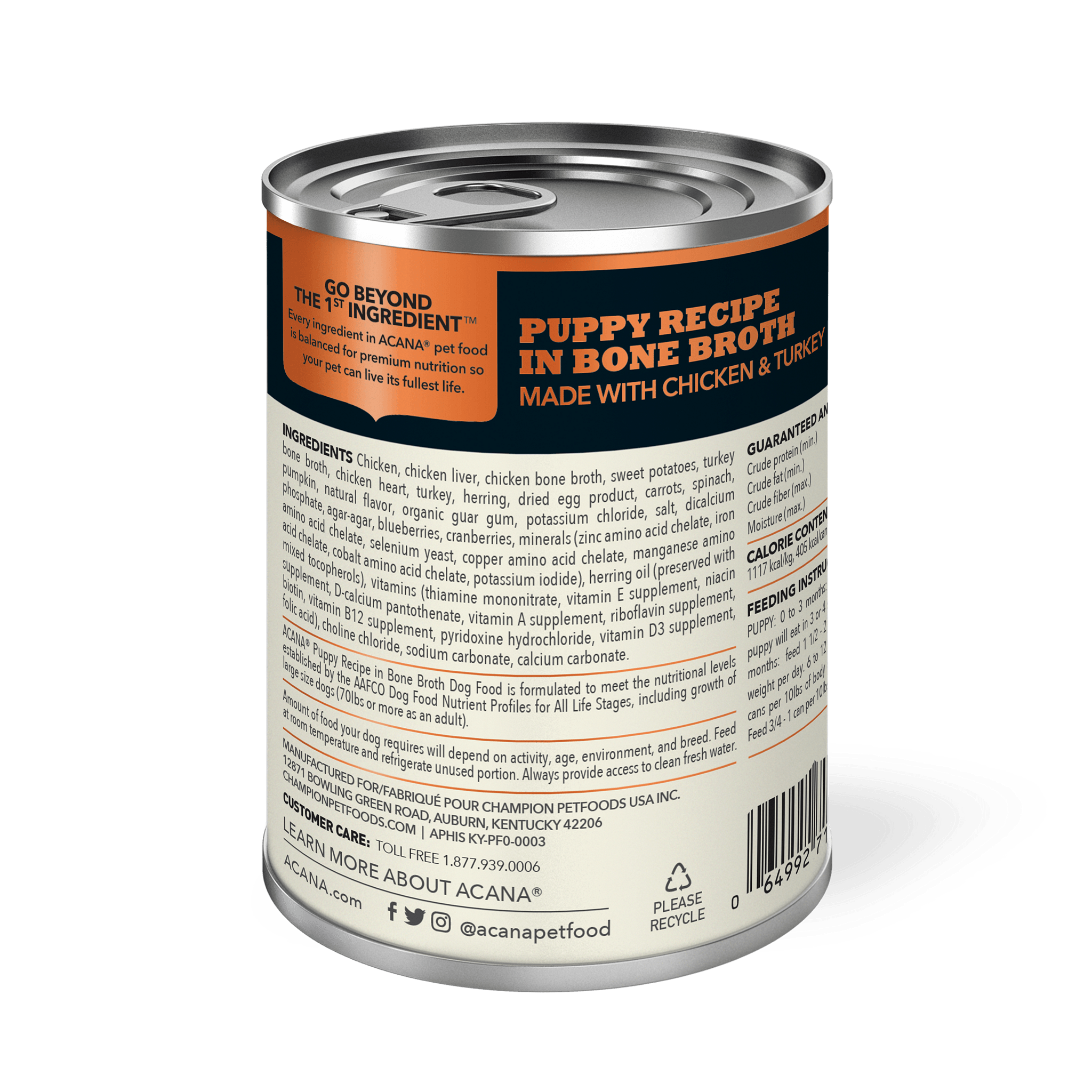 Acana Wet Dog Food Puppy Recipe In Bone Broth - 363g - Canned Dog Food - Acana - PetMax Canada