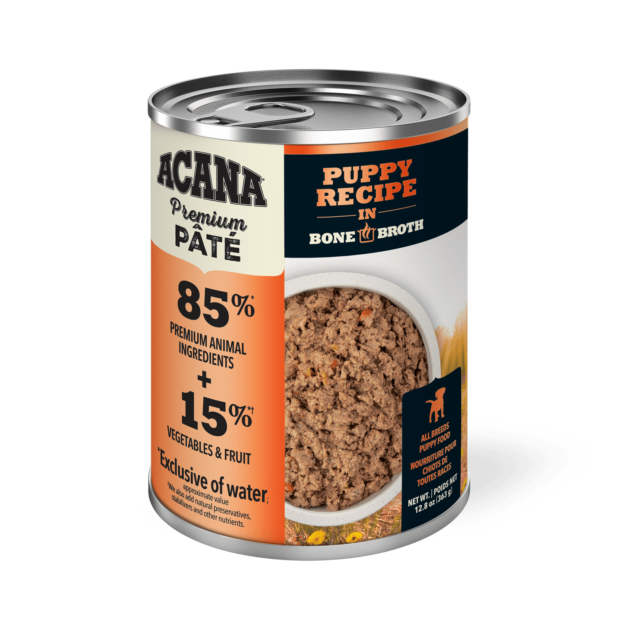 Acana Wet Dog Food Puppy Recipe In Bone Broth - 363g - Canned Dog Food - Acana - PetMax Canada