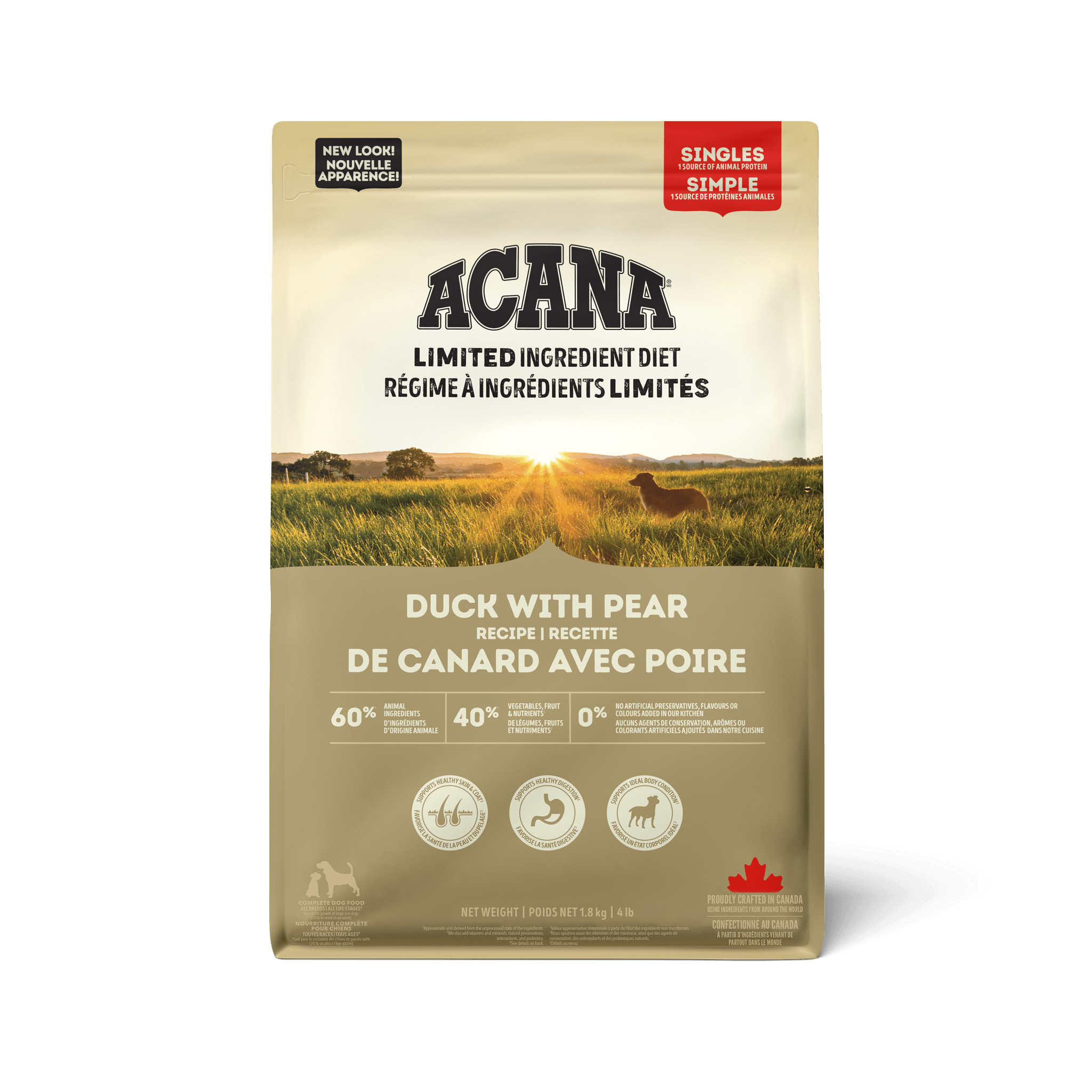 Acana Singles Limited Ingredient Diet Duck & Pear Dog Food Recipe - 1.8 Kg - Dog Food - Acana - PetMax Canada