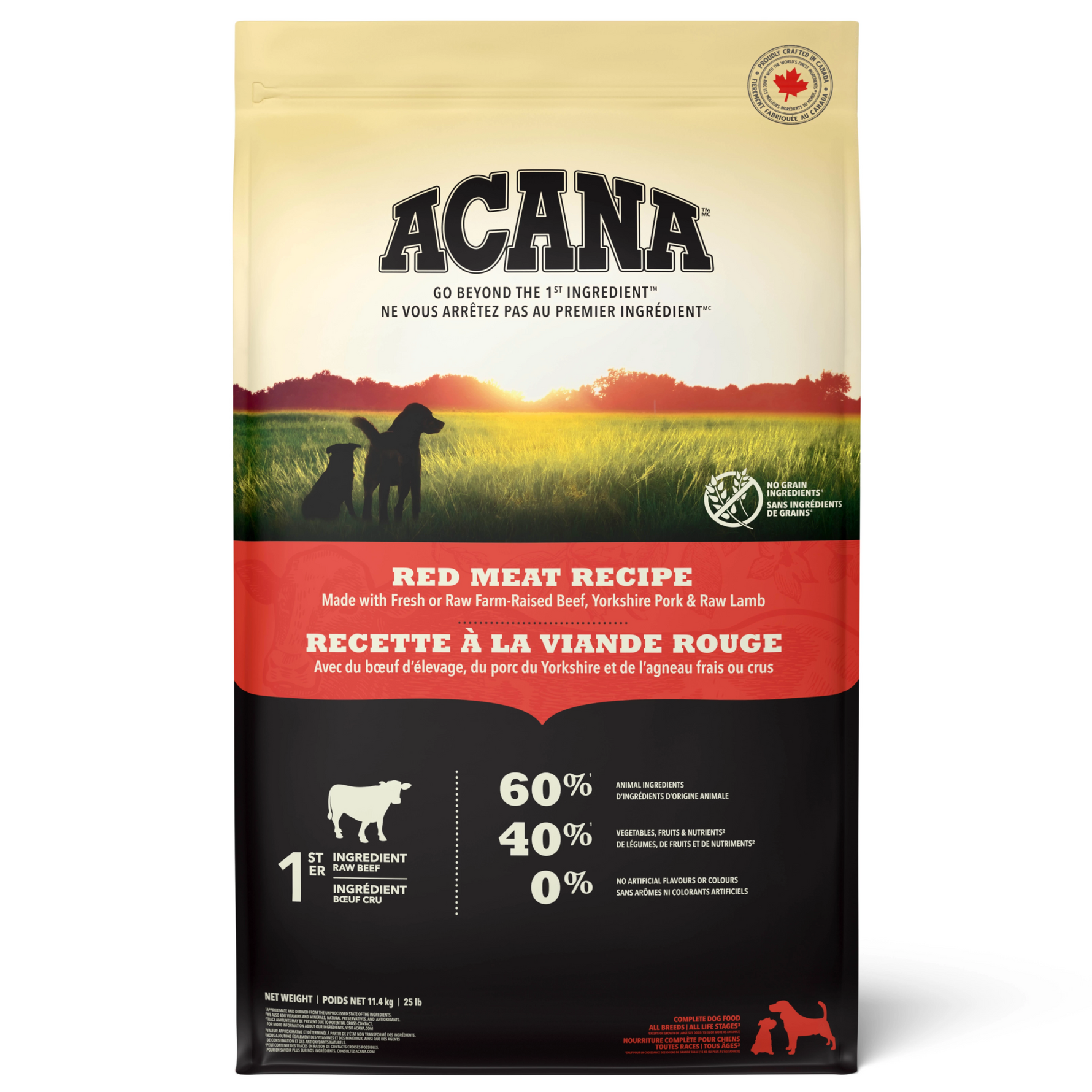 Acana Red Meat Recipe Dry Dog Food - Front of Bag - Acana - PetMax Canada