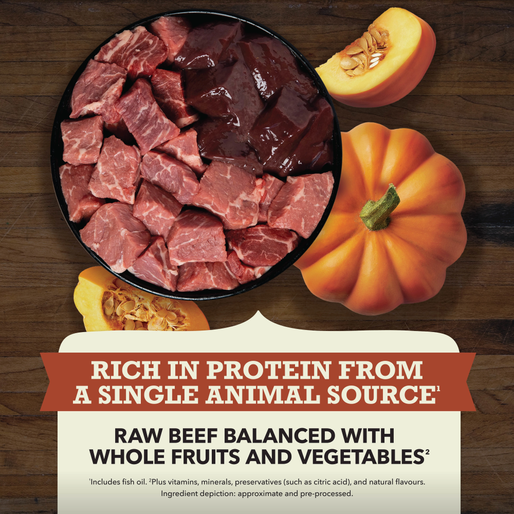 Acana Singles Limited Ingredient Diet Beef & Pumpkin Dry Dog Food Recipe - Wholeprey Bowl - Acana - PetMax Canada