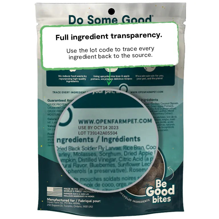Open Farm Be Good Bites Insect & Wholesome Grains Dog Treats Dog Treats | PetMax Canada