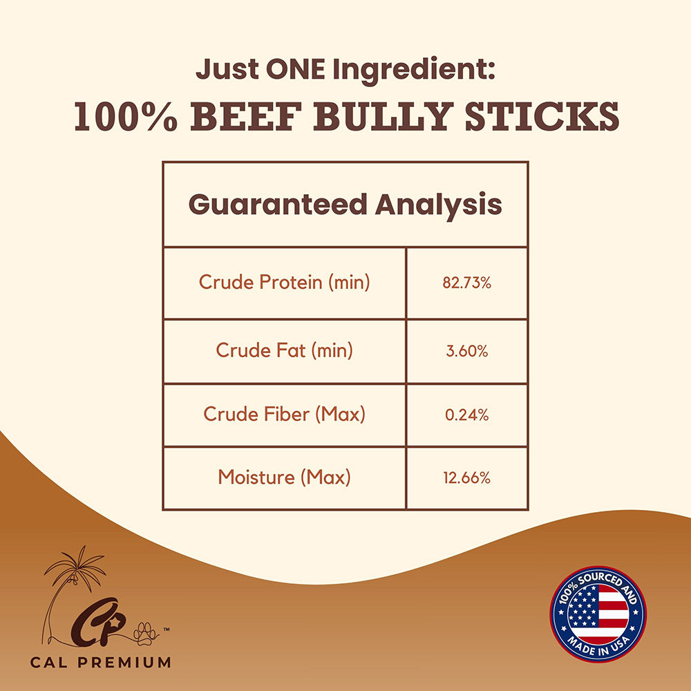 Cal Premium Twisted Bully Stick Dog Chew - Guaranteed analysis panel - PetMax Canada