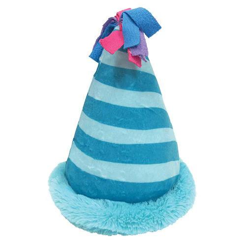 Foufou Dog Plush Birthday Hat Dog Toy Blue - Blue - Dog Toys - FouFou Dog - PetMax Canada