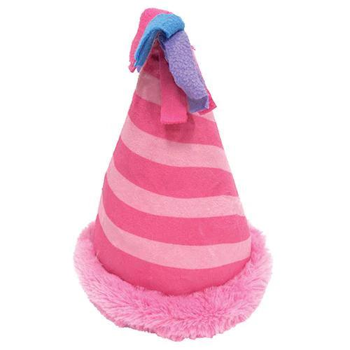 Foufou Dog Plush Birthday Hat Dog Toy Pink - Pink - Dog Toys - FouFou Dog - PetMax Canada