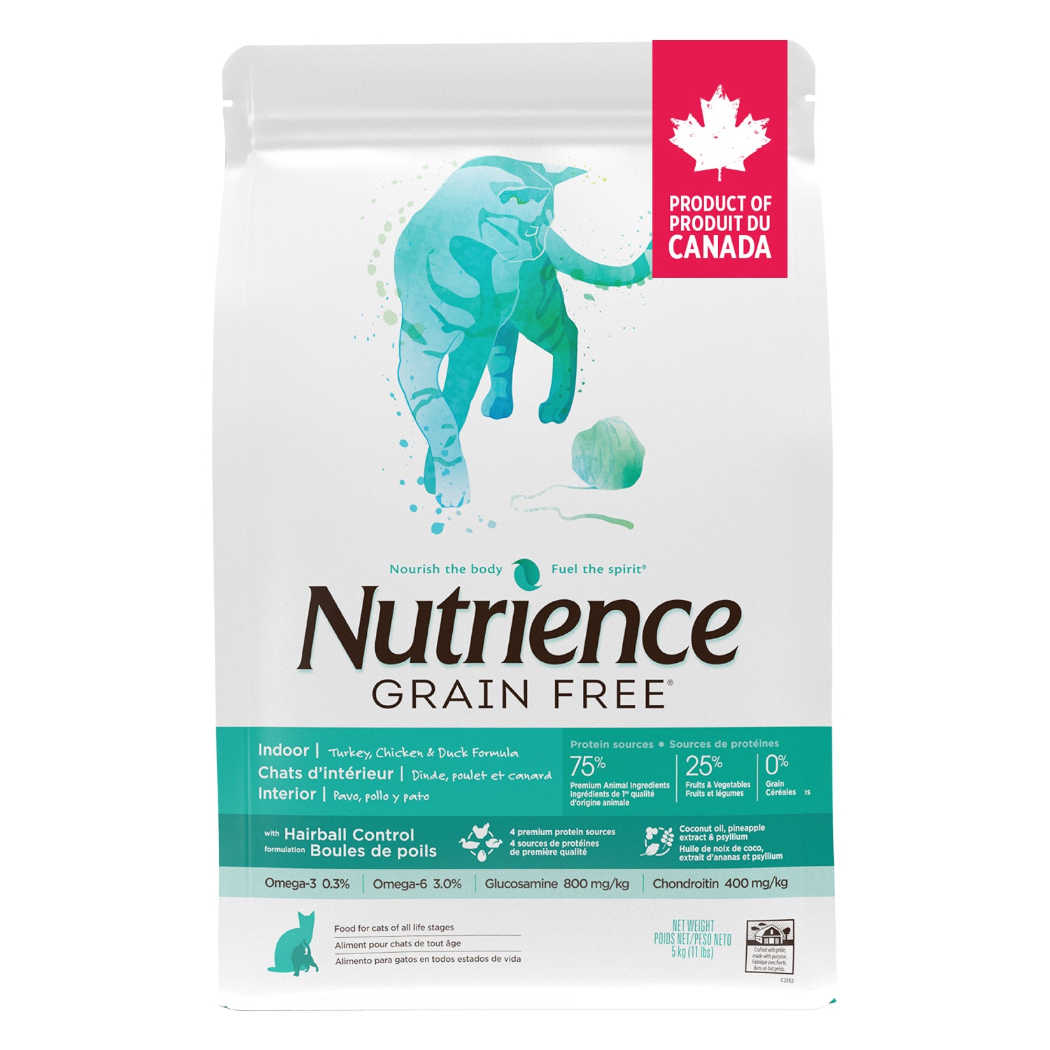 Nutrience Grain Free Cat Food Indoor Turkey, Chicken & Duck