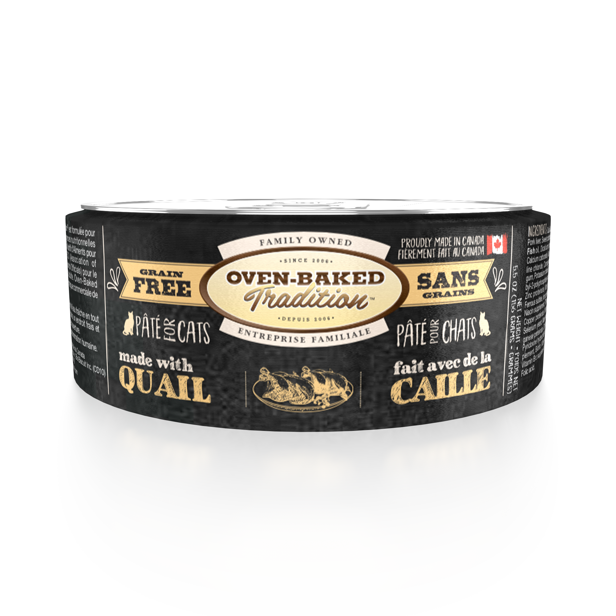 Oven Baked Cat Can Grain Free Quail Pate