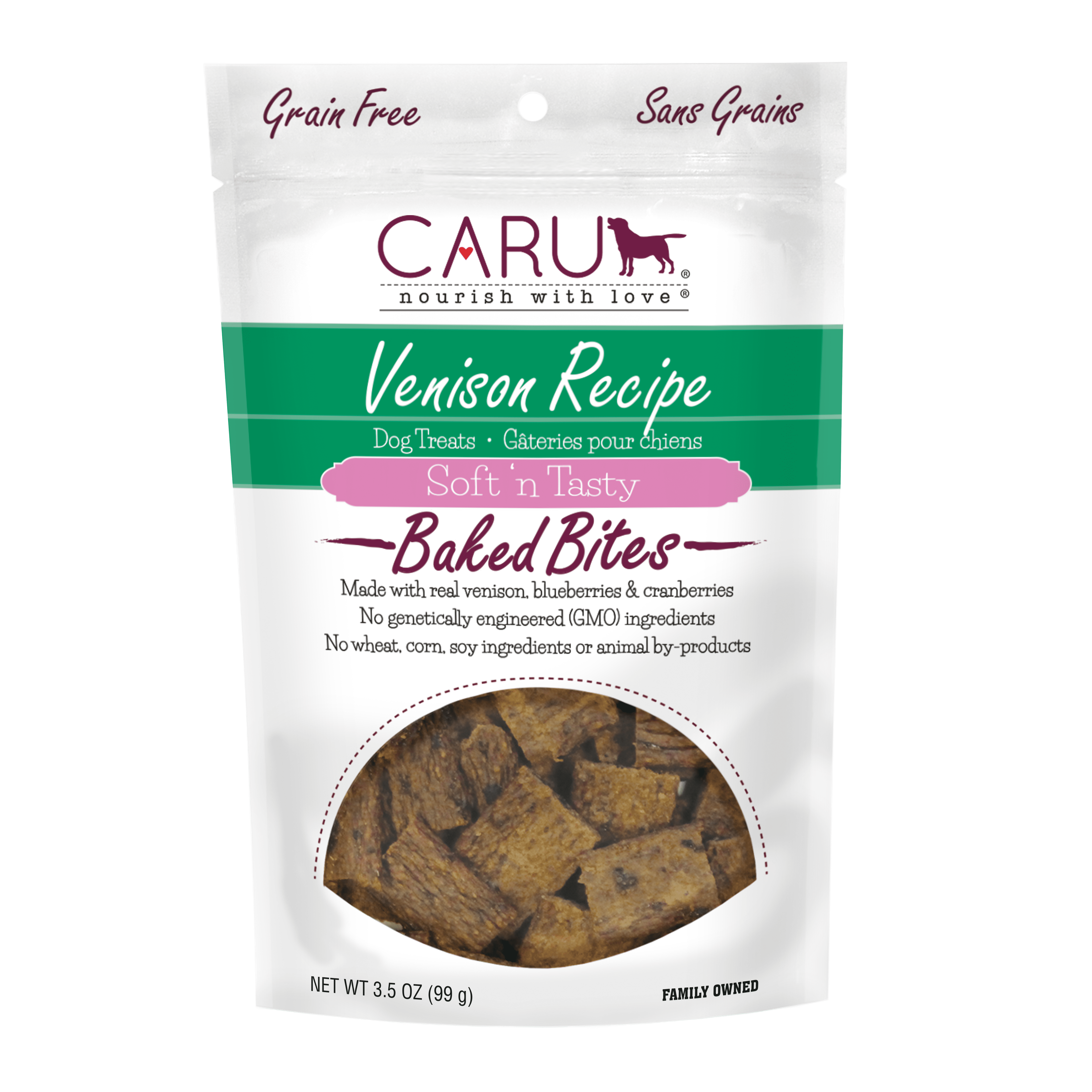 Caru Soft 'n Tasty Bites Venison Recipe Dog Treats - Dog Treats - Caru - PetMax Canada