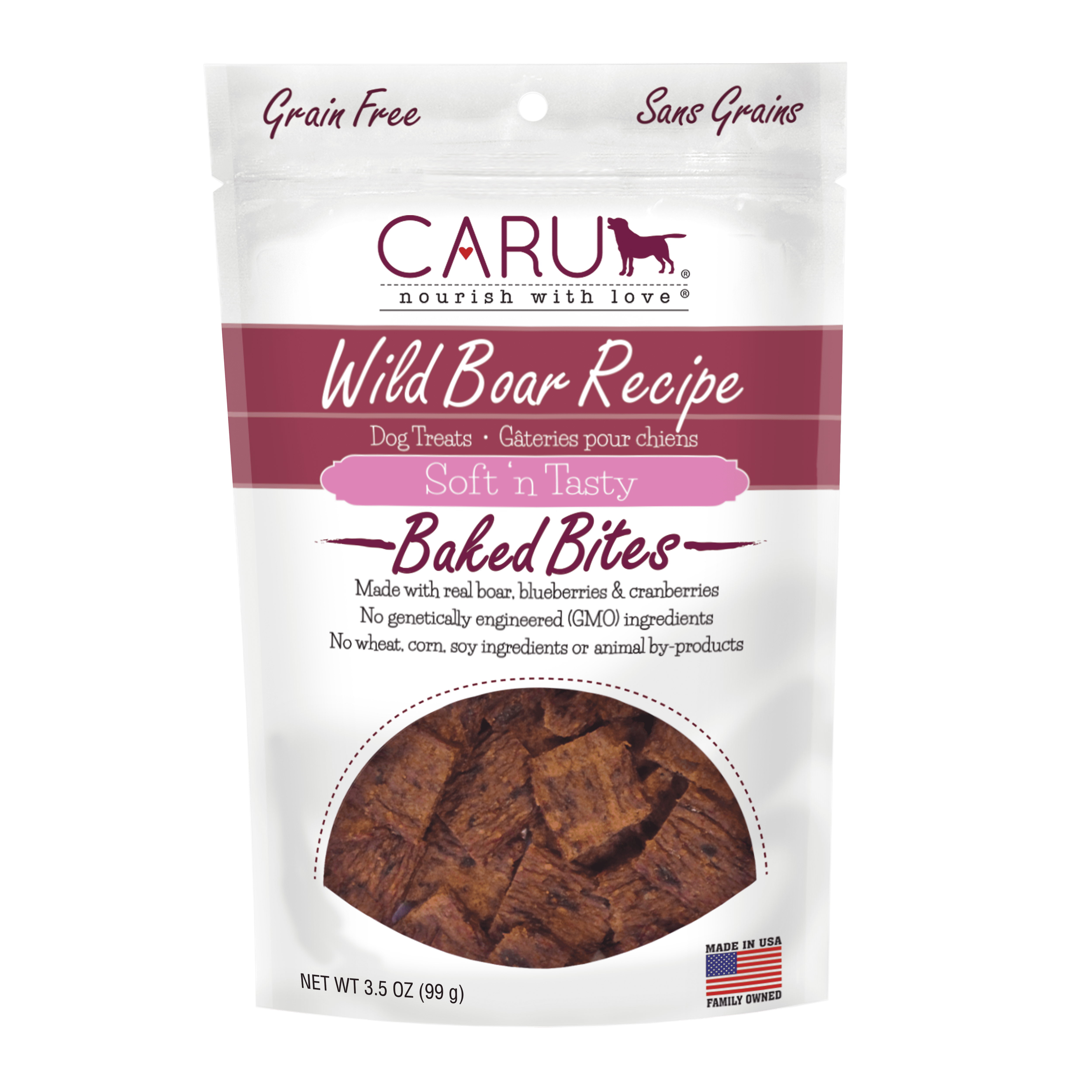 Caru Soft 'n Tasty Bites Wild Boar Recipe Dog Treats - Dog Treats - Caru - PetMax Canada