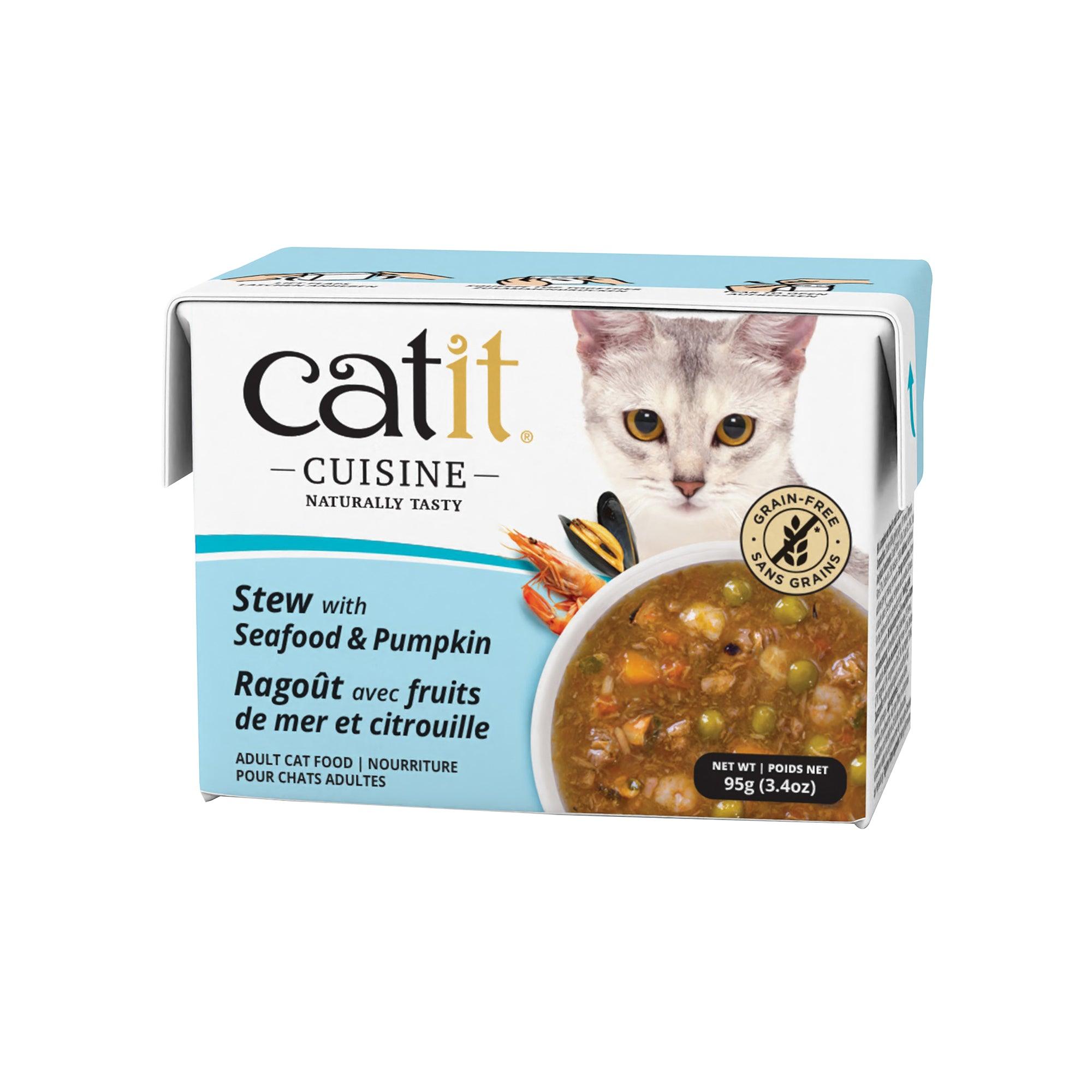 Catit Cuisine Stew with Seafood, Tuna & Pumpkin Wet Cat Food - 95g - Canned Cat Food - Catit - PetMax Canada