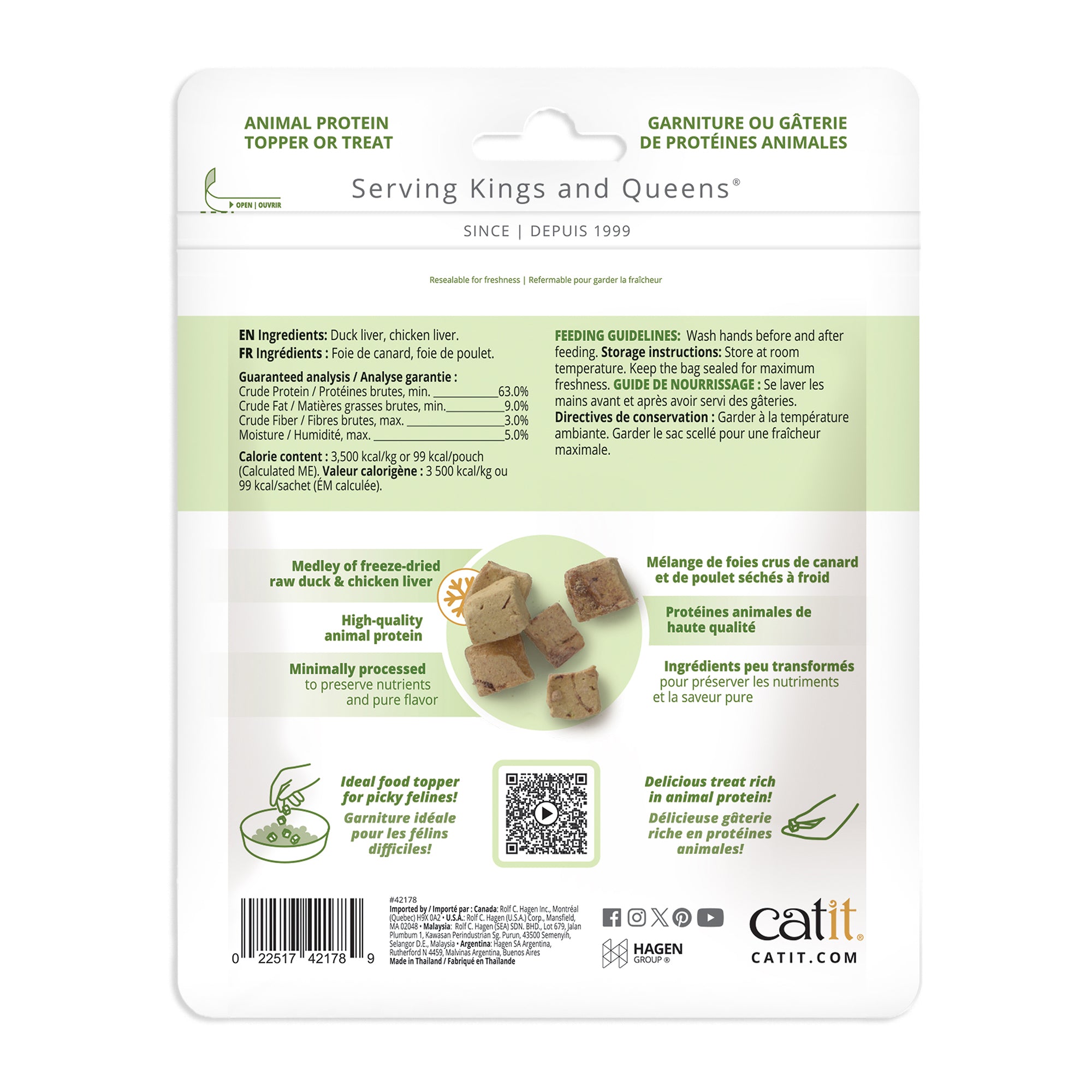 Catit Freeze-Dried Raw Duck & Chicken Liver Cat Treats