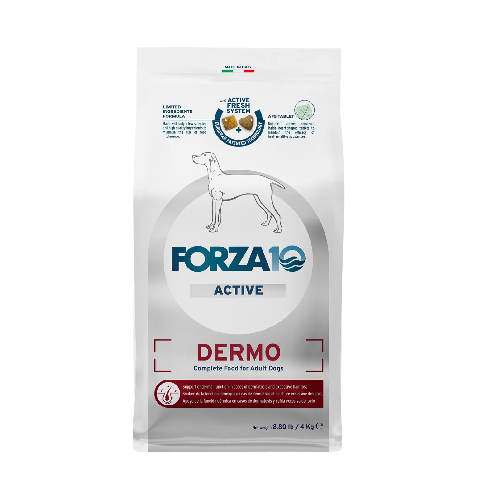 FORZA10 ACTIVE DERMO 4kg×2袋 ドライフード 皮膚 Forza10 Nutraceutic Active Dermo Support Diet Dry Dog Food – PetMax