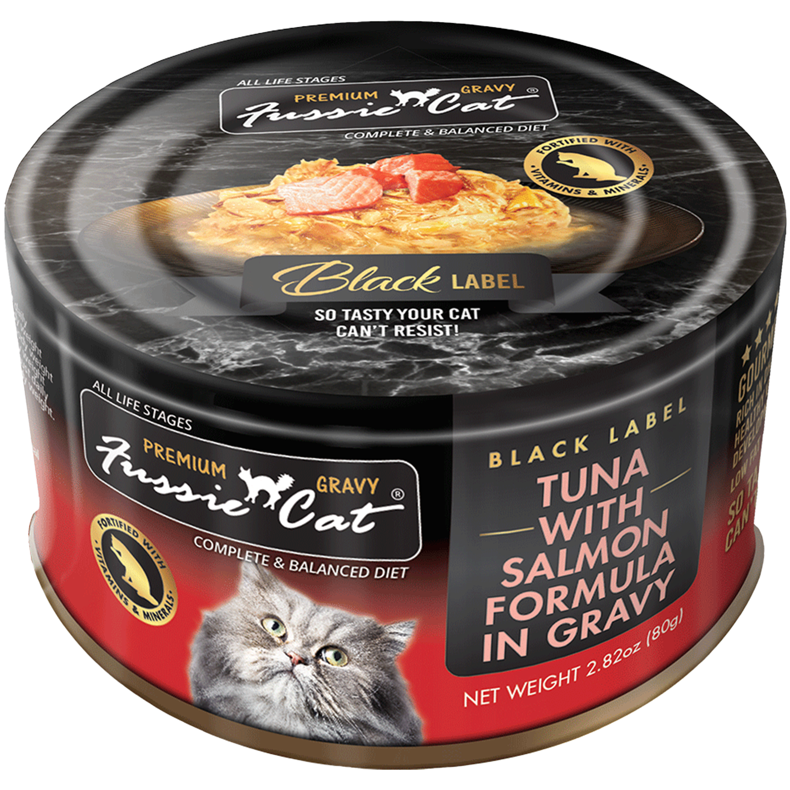 Fussie Cat Premium Tuna With Salmon Formula in Gravy
