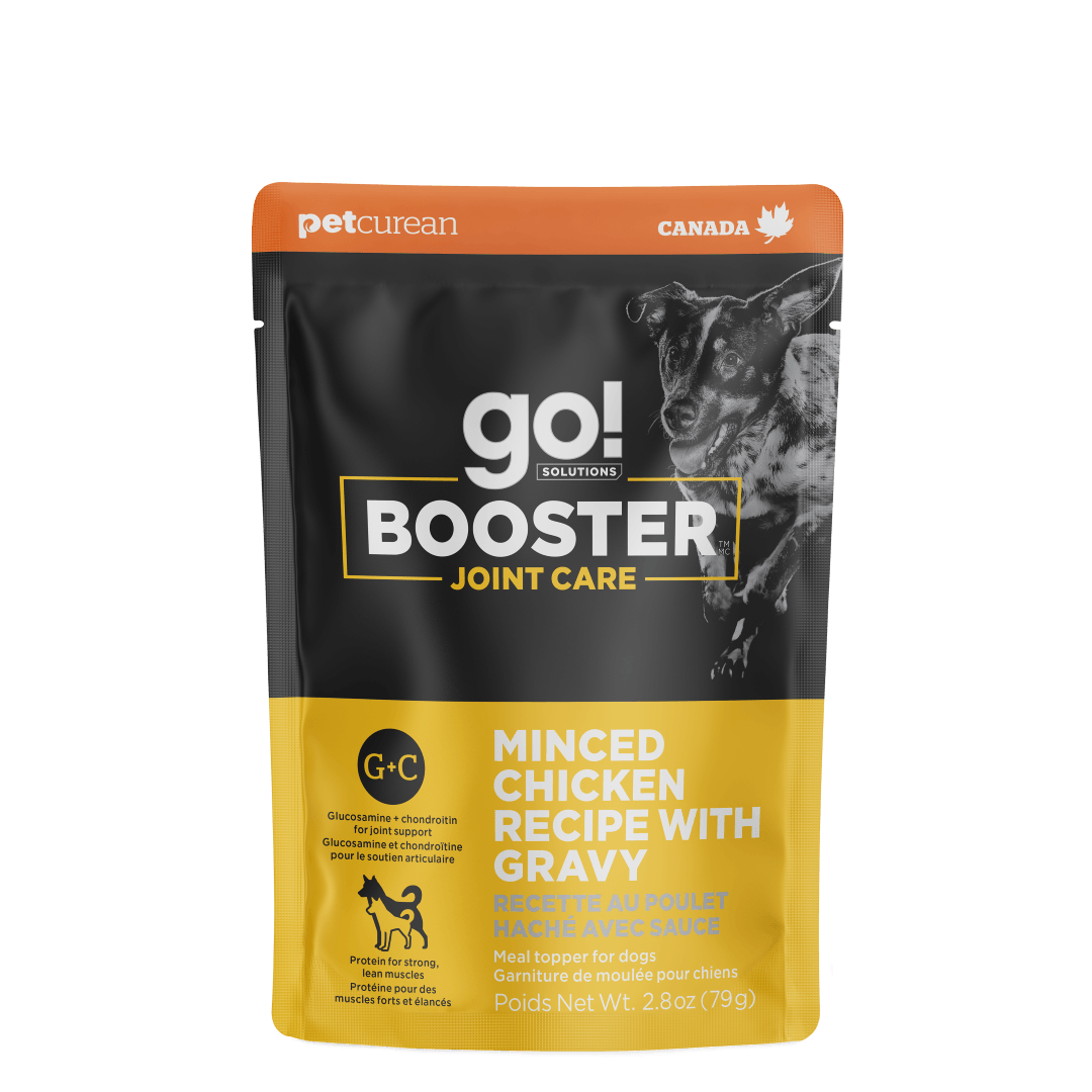 Go! Booster Joint Care Minced Chicken With Gravy Meal Topper For Dogs - 79g - Canned Dog Food - Go! - PetMax Canada