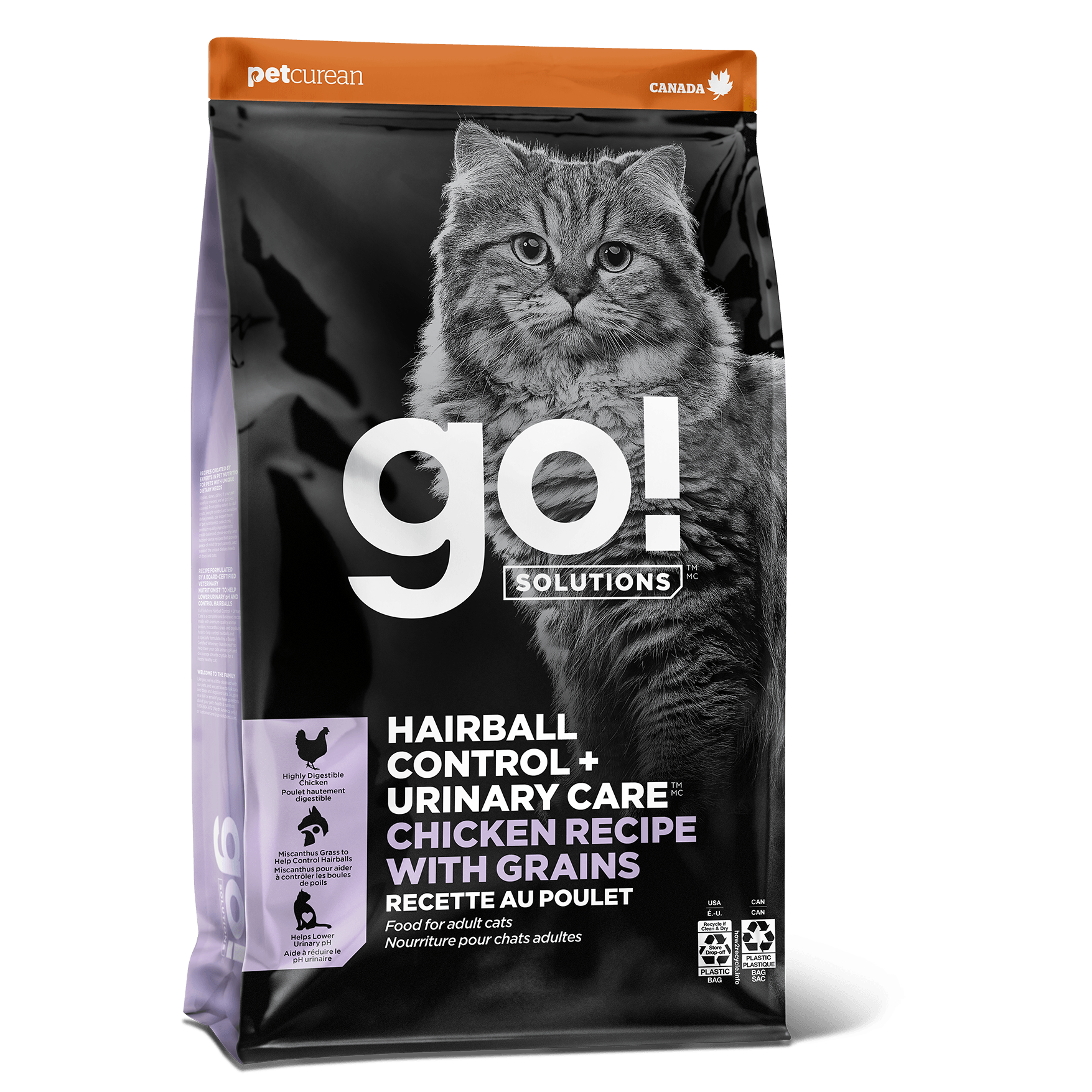 Go! Solutions Hairball & Urinary Care Chicken Recipe With Grains For Cats - 1.36 Kg - Cat Food - Go! - PetMax Canada