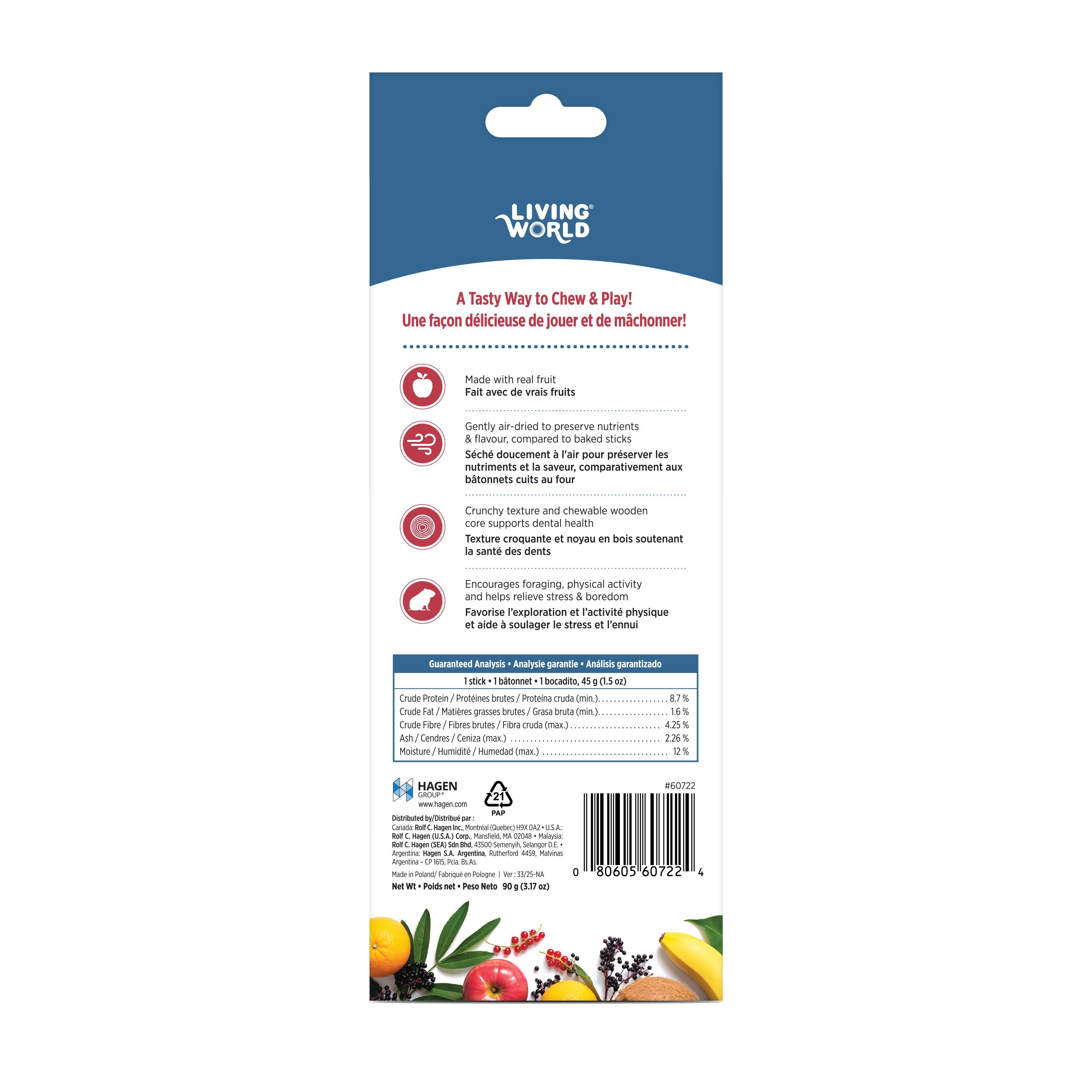 Living World Hamster Fruit Medley Treat Sticks