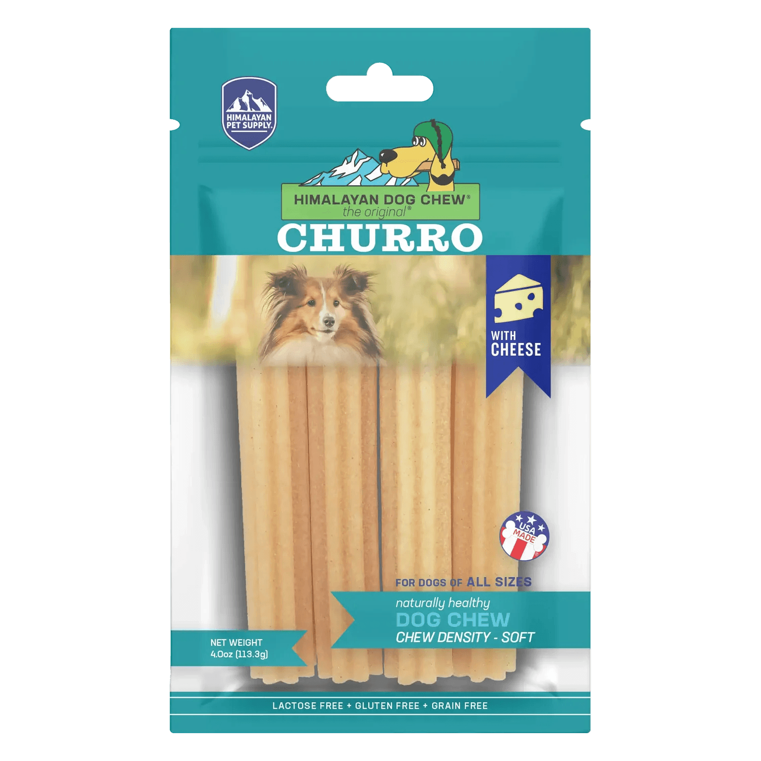 Himalayan Dog Chew Churro Cheese Dog Treat - 4 Pack - 113g - Dog Treats - Himalayan Pet Supply - PetMax Canada