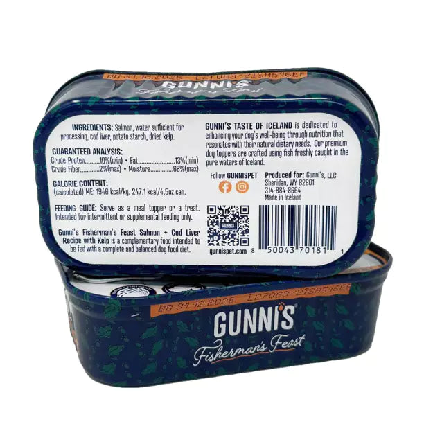 Gunni's Pet Salmon & Cod Liver Recipe With Kelp Food Topper For Dogs