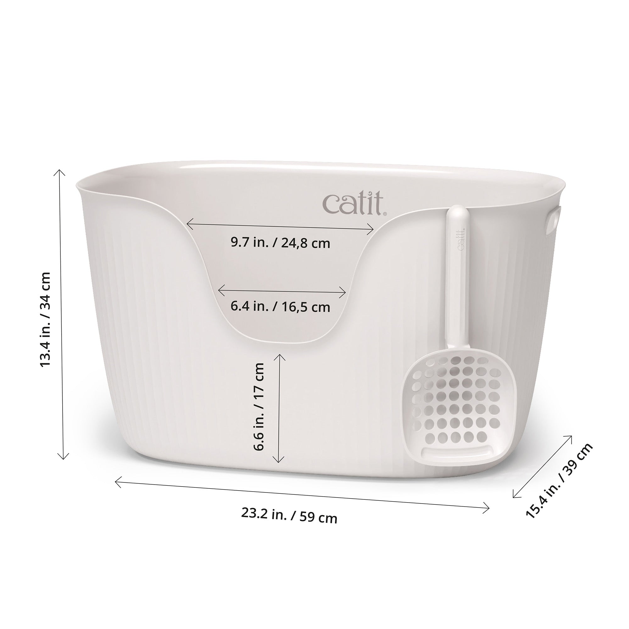 Catit Loo Litter Box in White with Scoop
