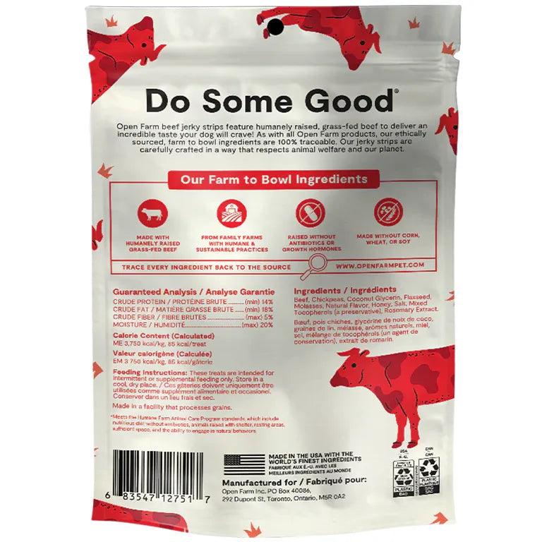 Open Farm Grain-Free Grass-Fed Beef Jerky Strips Dog Treats - 159g - Dog Treats - Open Farm - PetMax Canada
