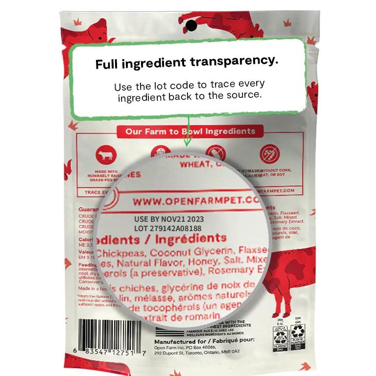 Open Farm Grain-Free Grass-Fed Beef Jerky Strips Dog Treats - 159g - Dog Treats - Open Farm - PetMax Canada