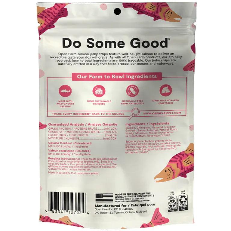 Open Farm Grain-Free Wild-Caught Salmon Jerky Strips Dog Treats - 159g - Dog Treats - Open Farm - PetMax Canada