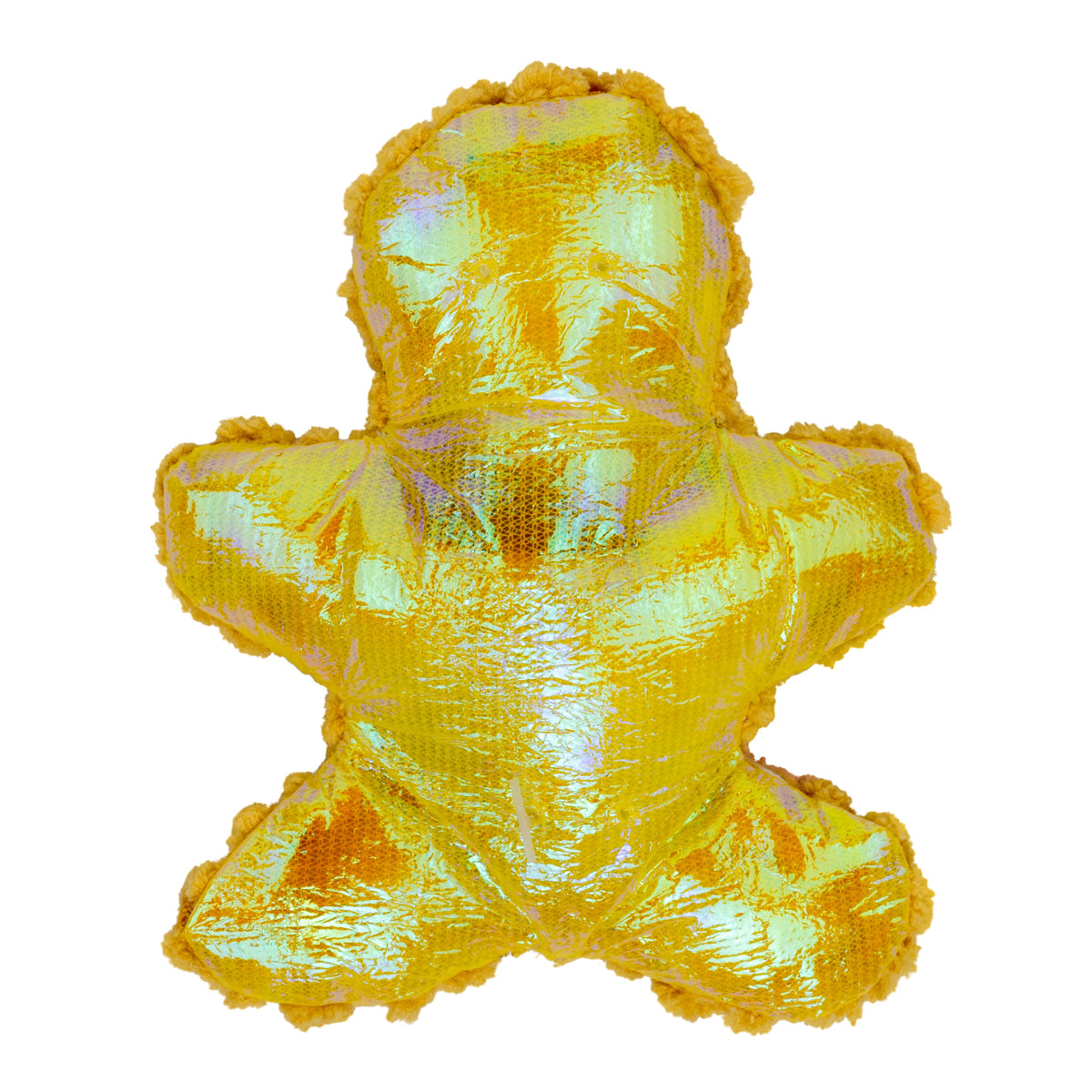 Kong Holiday Scrattles Gingerbread & Cocoa Cat Toy 2-Pack - iridescent crinkle back of gingerbread toy - Kong - PetMax Canada