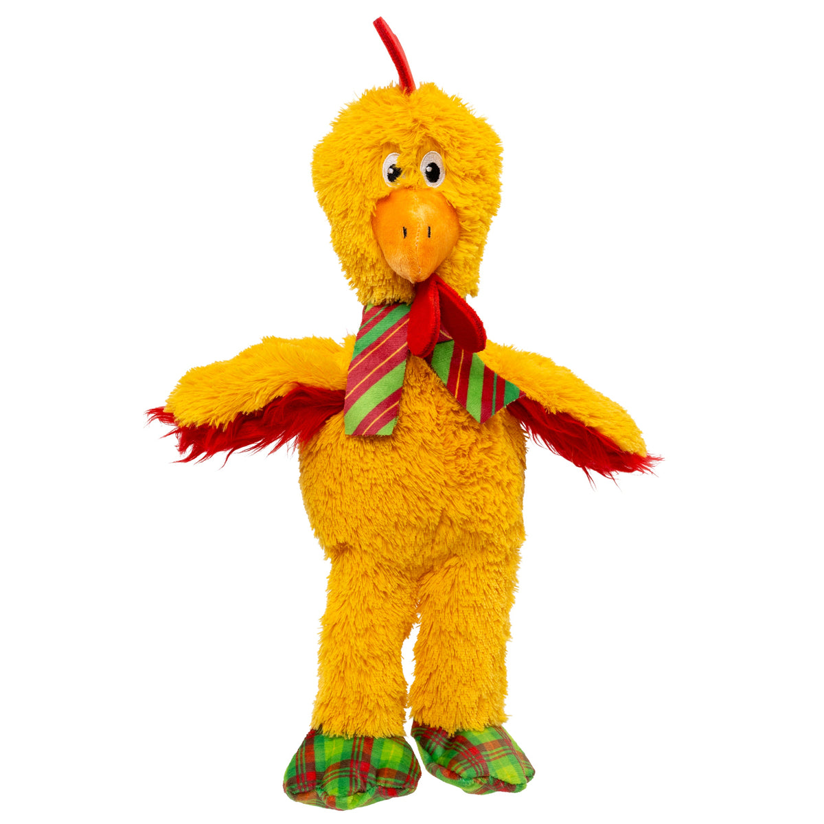 Kong Holiday Knots Chicken Dog Toy - Medium/Large size, front view - Kong - PetMax Canada