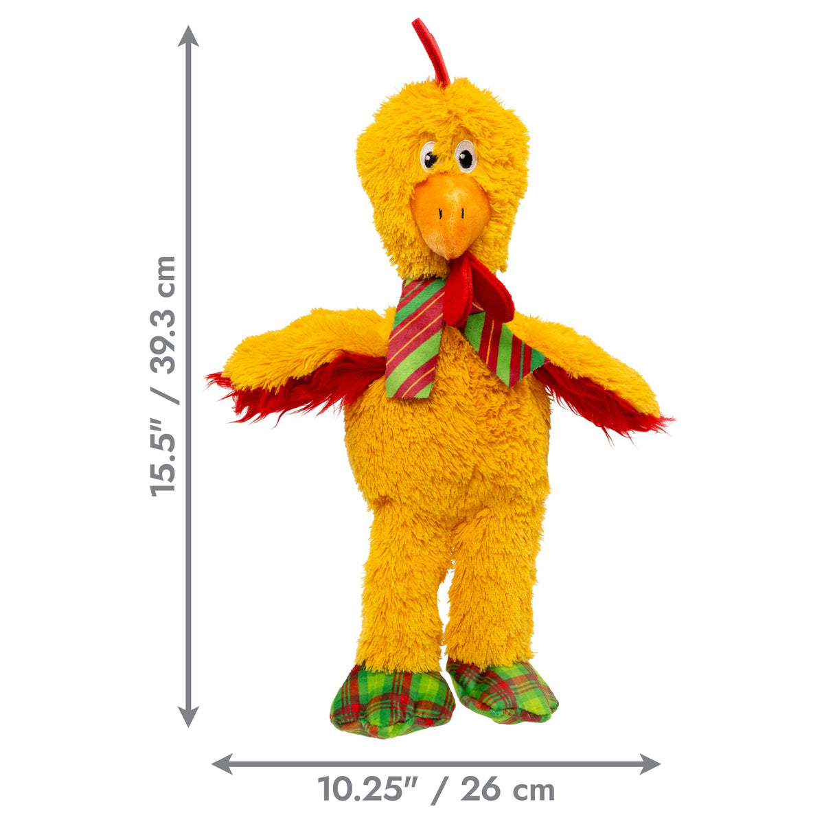 Kong Holiday Knots Chicken Dog Toy - Medium/Large size dimensions, 15.5 in by 10.25 in - Kong - PetMax Canada