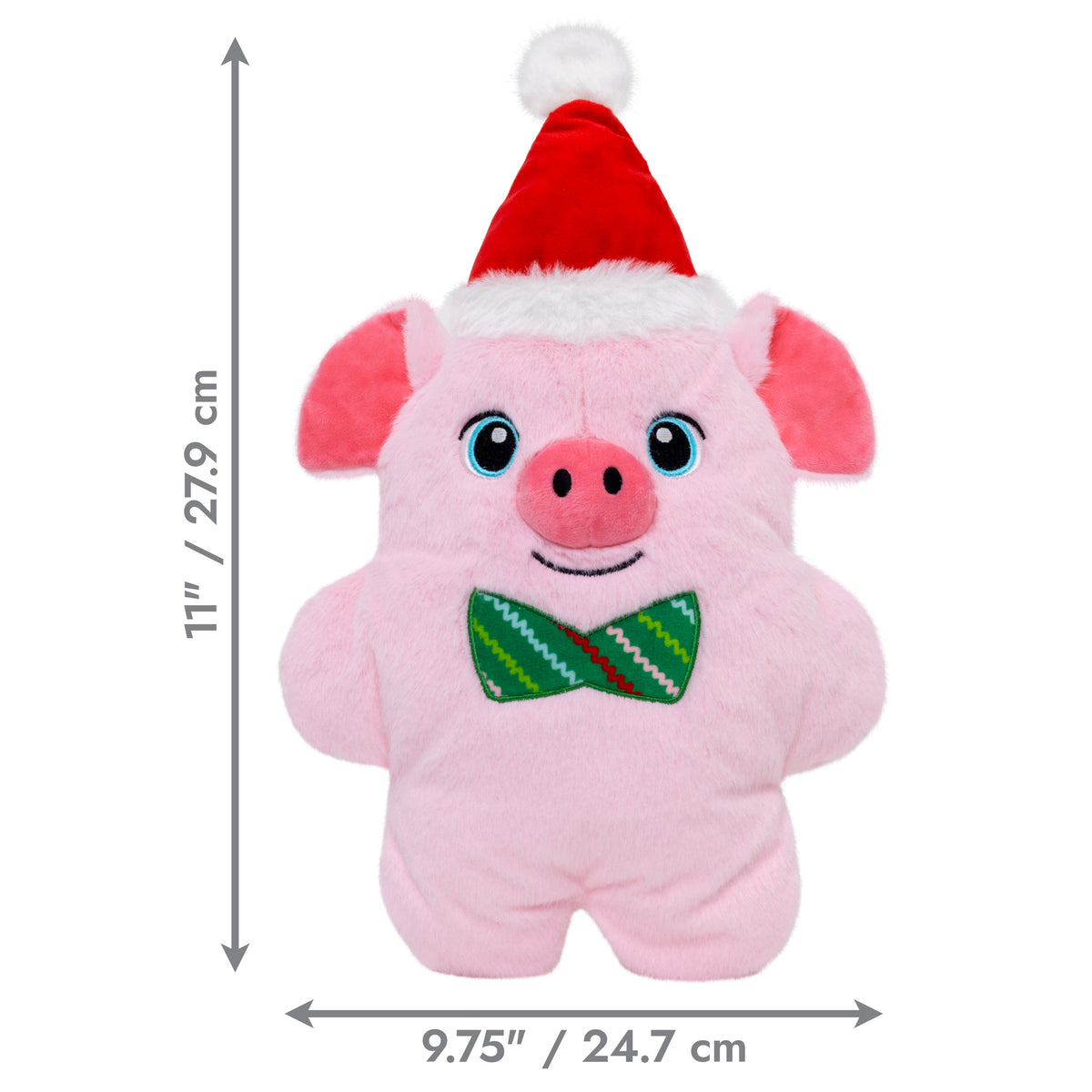 Kong Holiday Snuzzles Pig Dog Toy - X-Large dimensions 11 in (27.9 cm) tall by 9.75 in (24.7 cm) wide - Kong - PetMax Canada