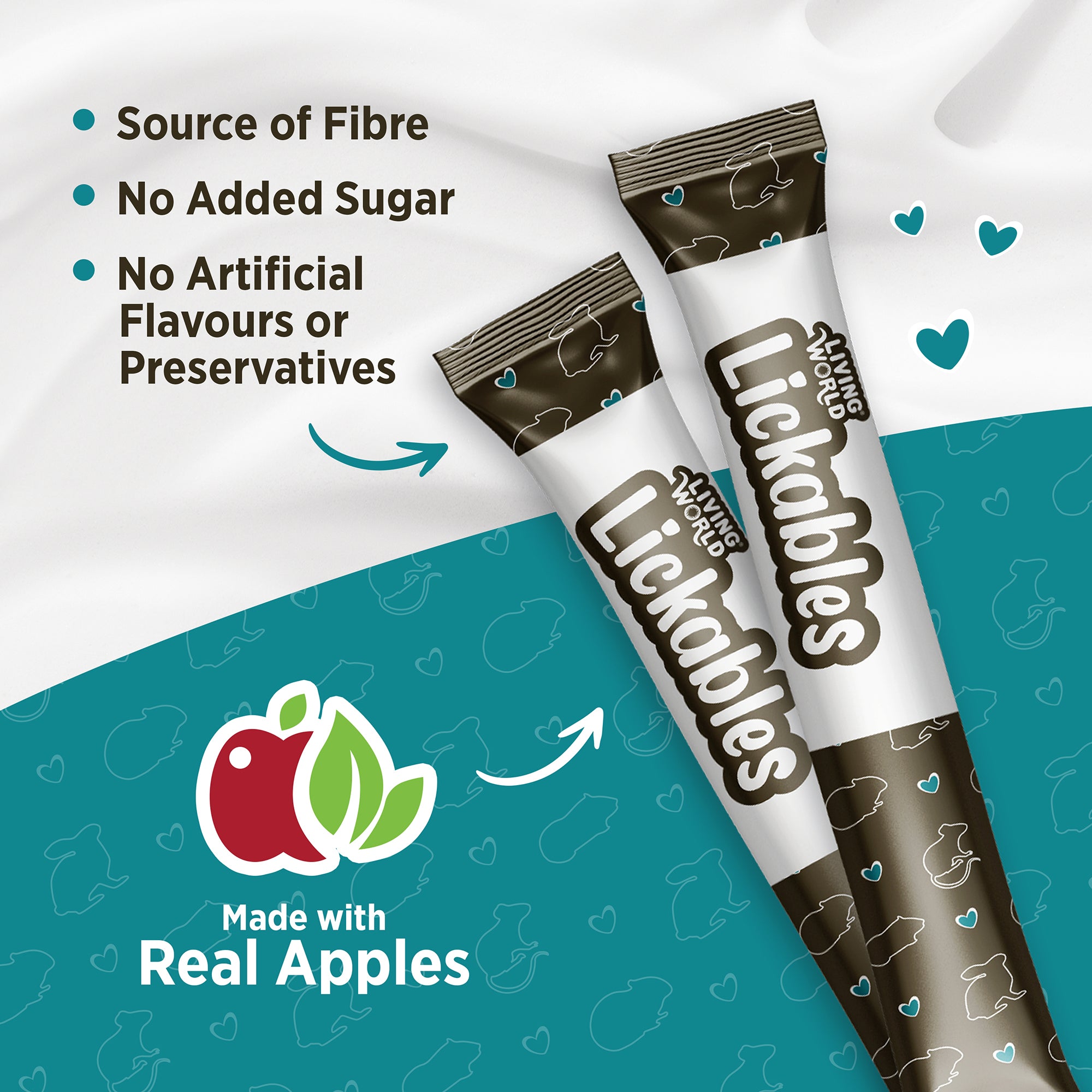 Living World Lickables Small Animal Treat Apple Flavour