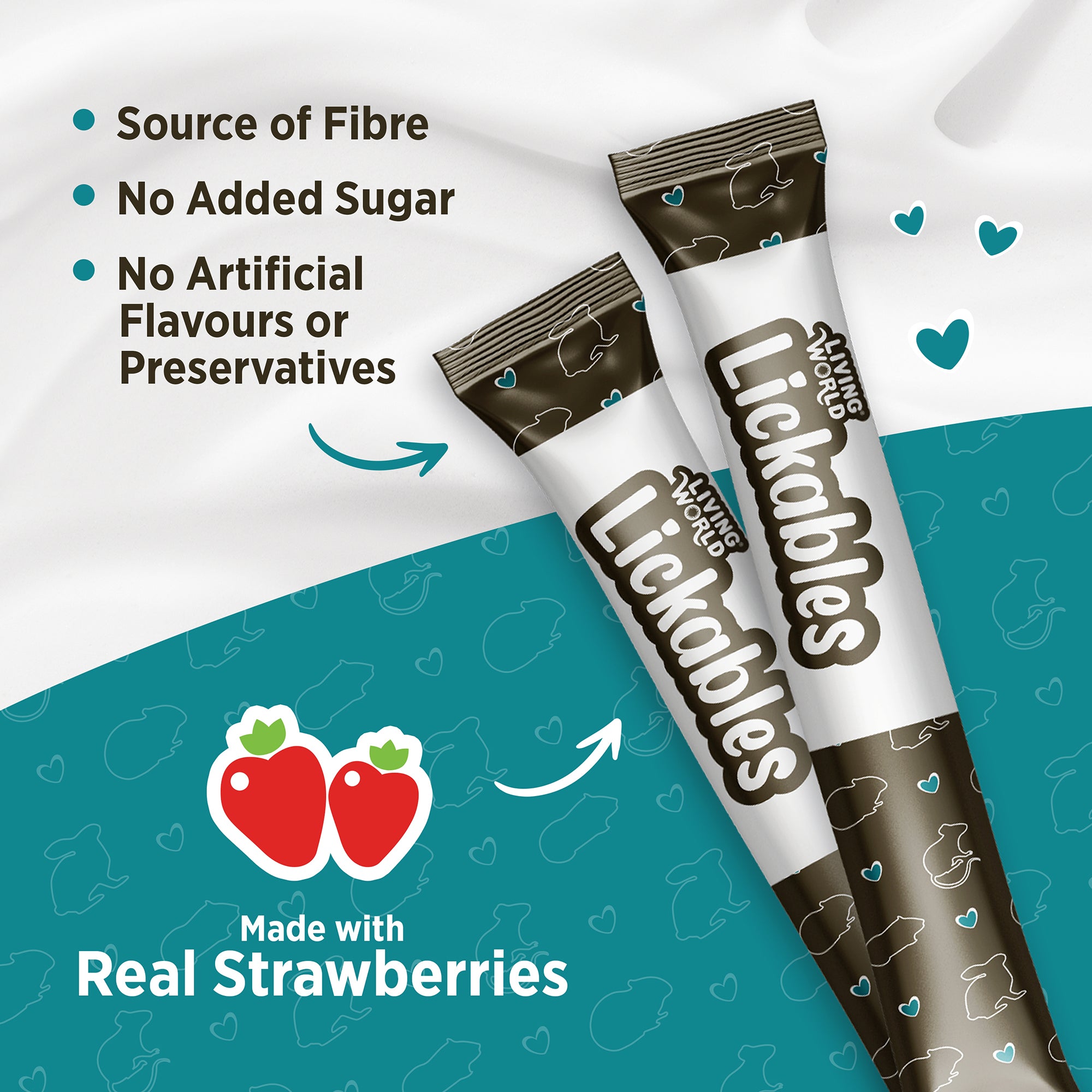 Living World Lickables Small Animal Treat Stawberry Flavour