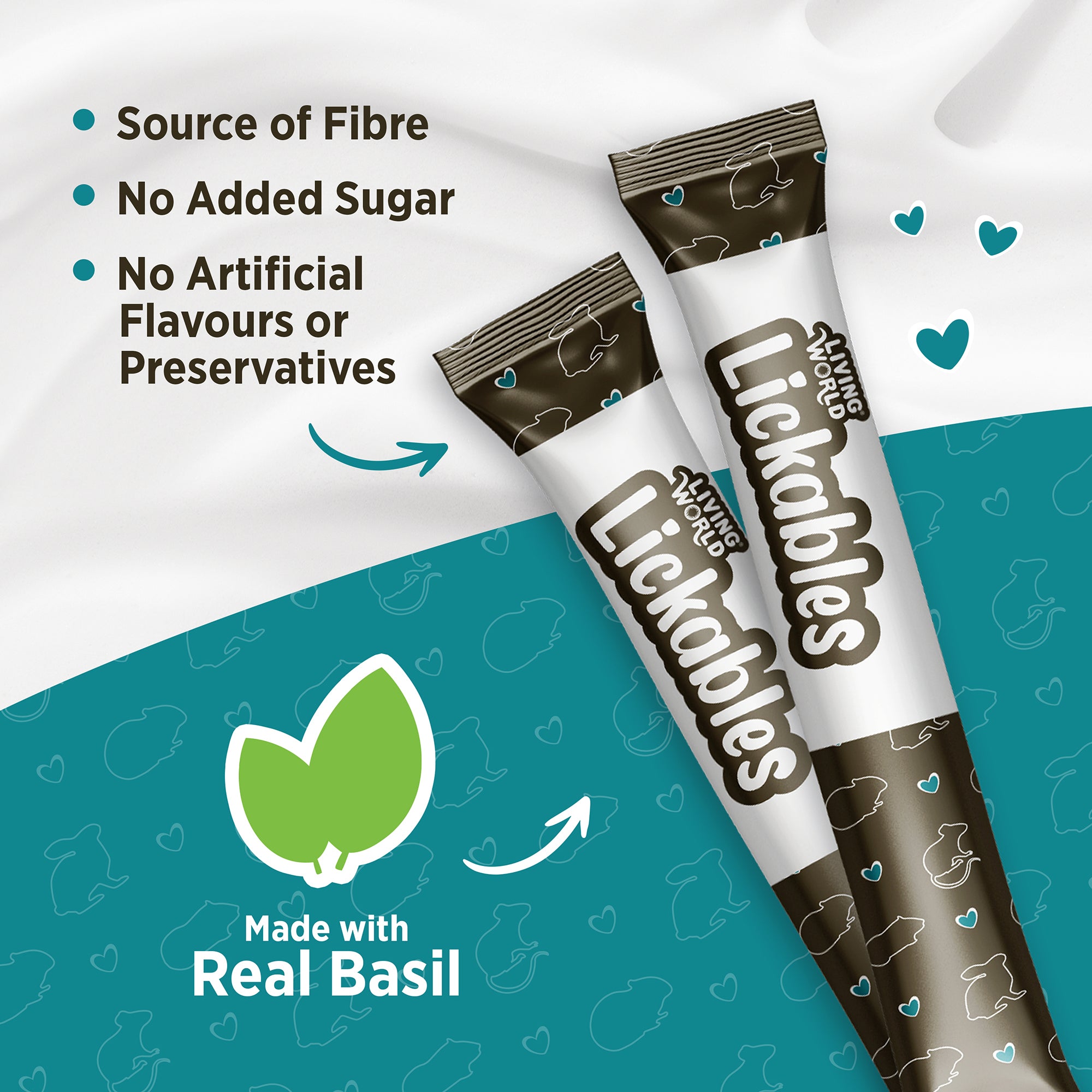 Living World Lickables Small Animal Treat Basil Flavour