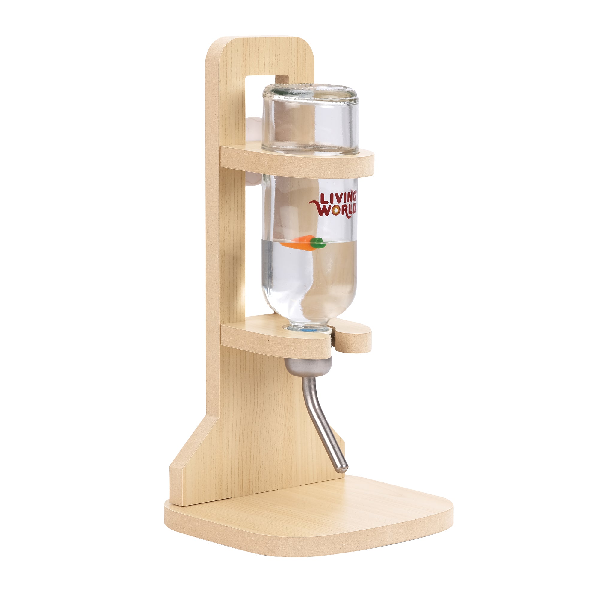 Living World Splash Wooden Water Bottle Stand for Small Animals - Small Animal - Living World - PetMax Canada