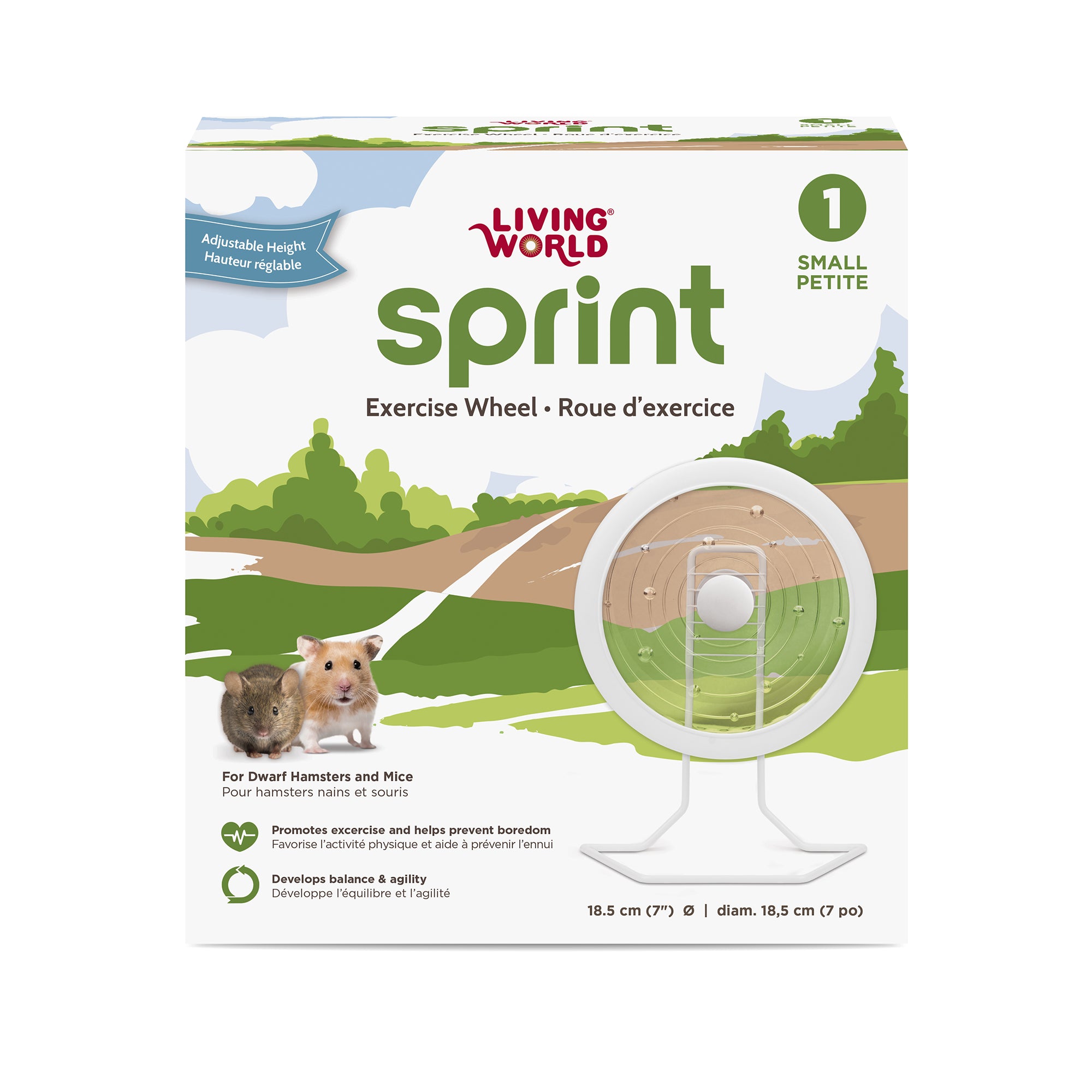 Living World Sprint Exercise Wheel with Metal Stand - Small Animal - Living World - PetMax Canada