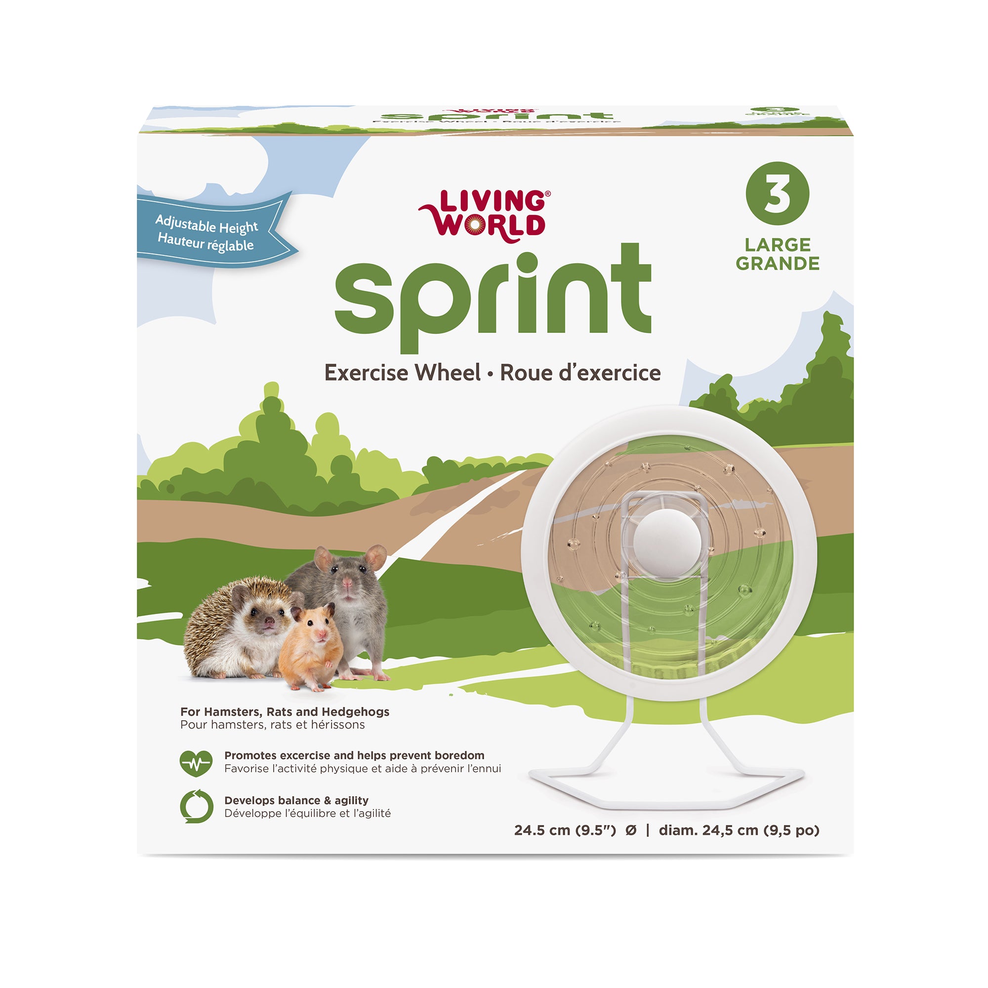 Living World Sprint Exercise Wheel with Metal Stand - Small Animal - Living World - PetMax Canada