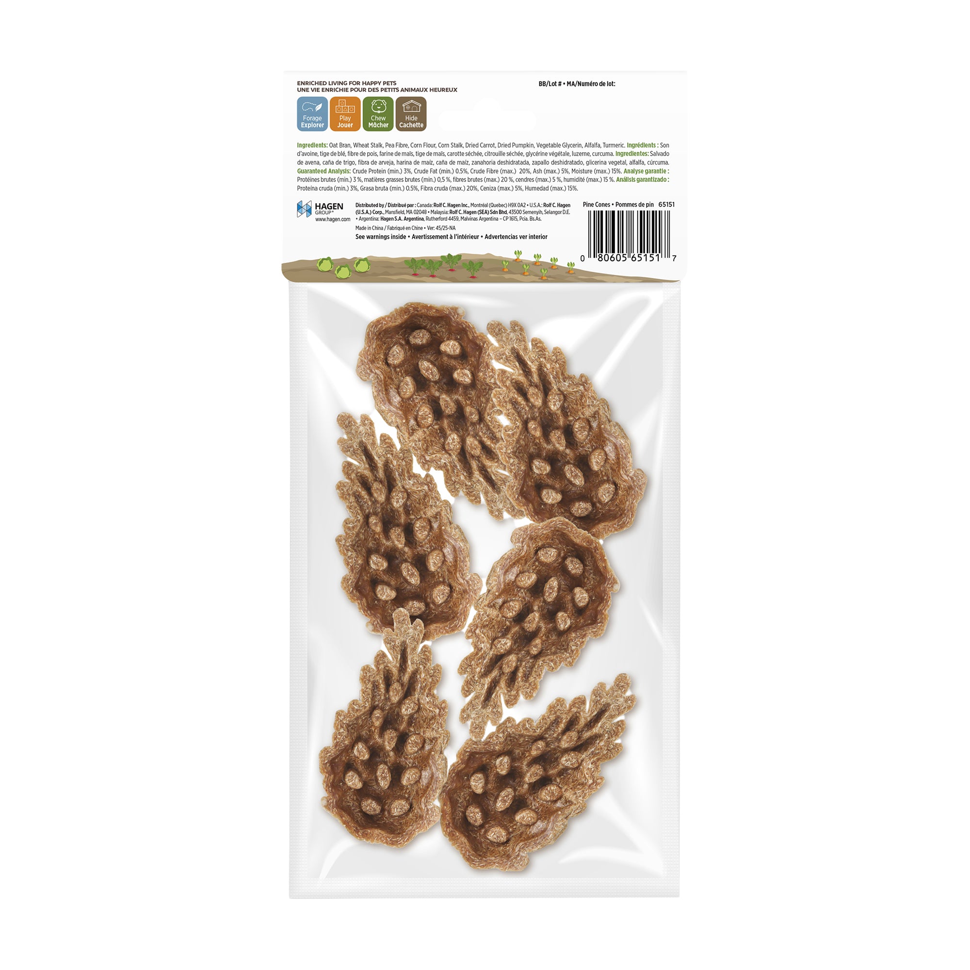 Living World Edible Pine Cones Chew Toy for Small Animals - 6 Pack - Small Animal - Living World - PetMax Canada