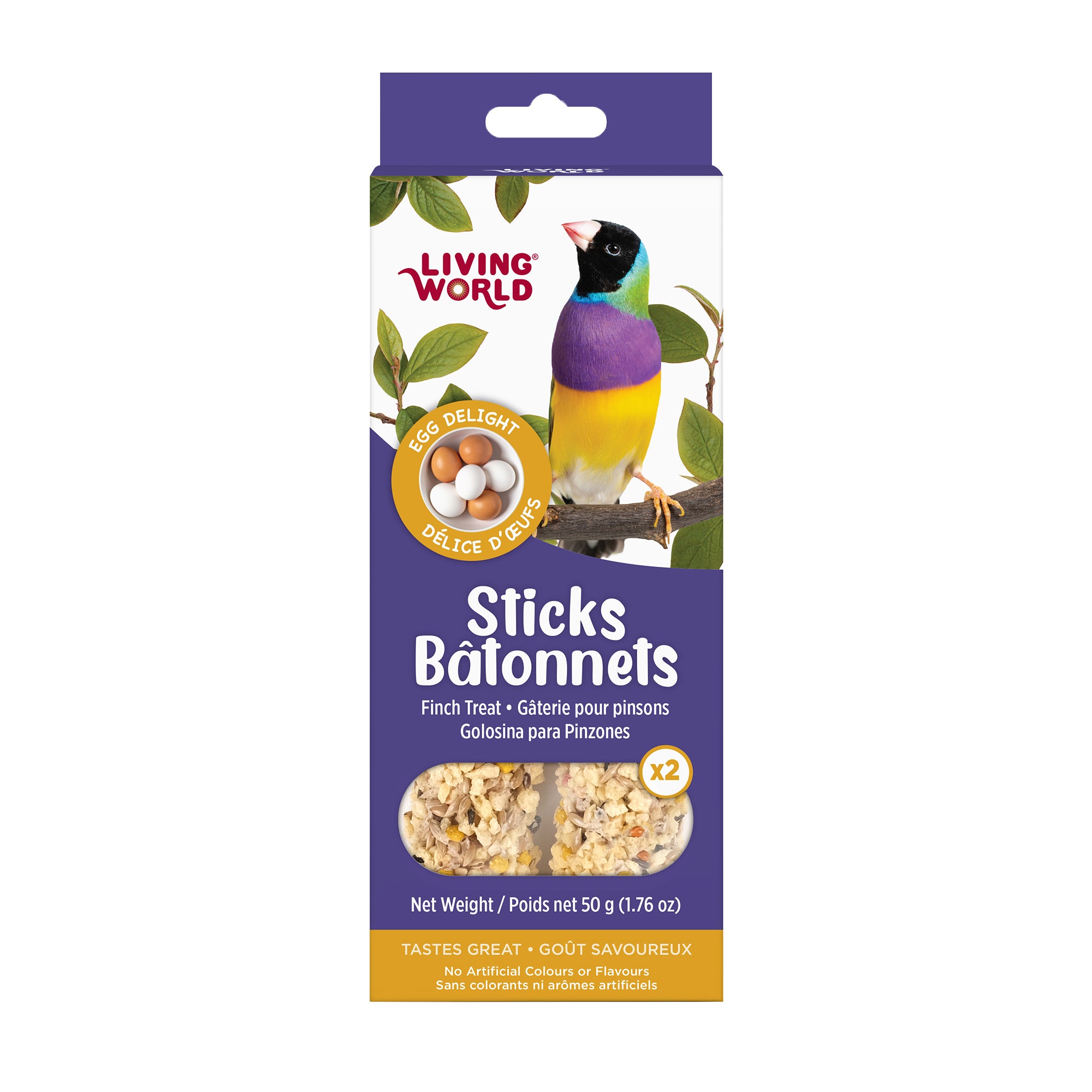 Living World Finch Egg Delight Treat Sticks - 50g - Bird Treats - Living World - PetMax Canada