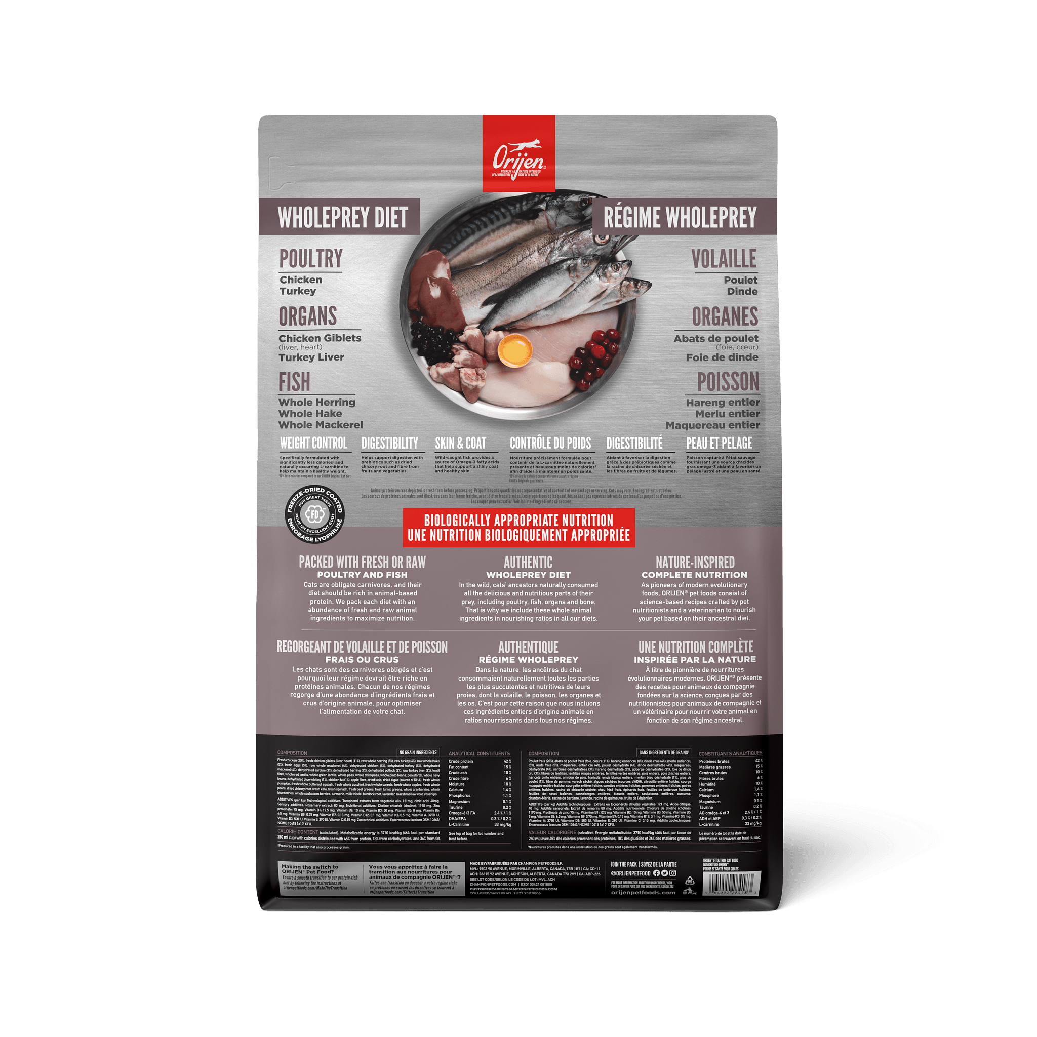 Orijen Fit & Trim Dry Cat Food Recipe - 1.8 Kg - Cat Food - Orijen - PetMax Canada