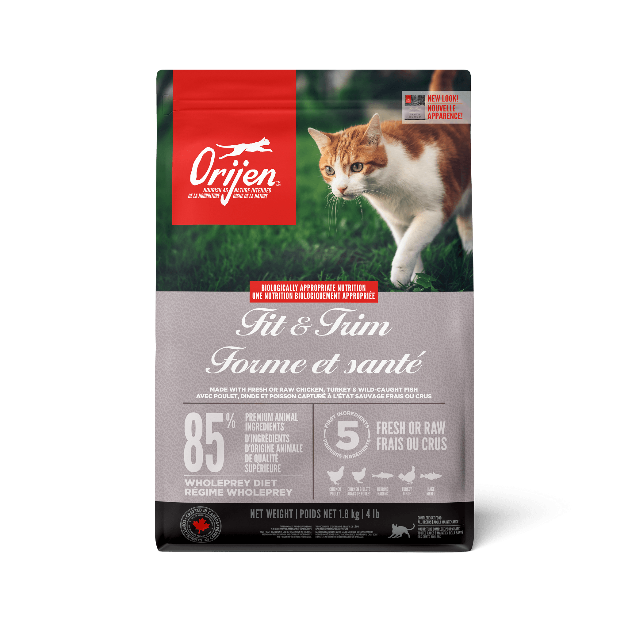 Orijen Fit & Trim Dry Cat Food Recipe - 1.8 Kg - Cat Food - Orijen - PetMax Canada