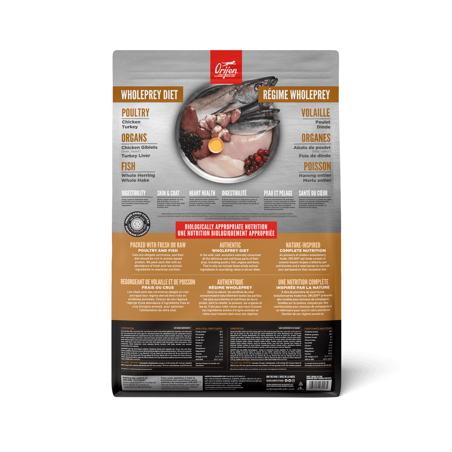 Orijen Original Cat Food Recipe - 1.8 Kg - Cat Food - Orijen - PetMax Canada