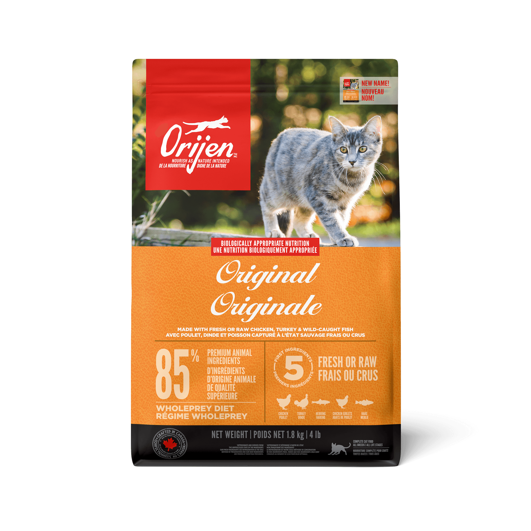 Orijen Original Cat Food Recipe - 1.8 Kg - Cat Food - Orijen - PetMax Canada