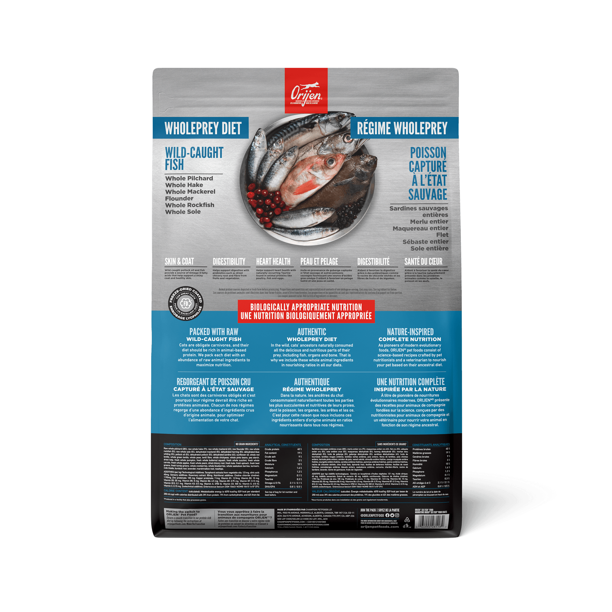 Orijen Six Fish Dry Cat Food Recipe - 1.8 Kg - Cat Food - Orijen - PetMax Canada