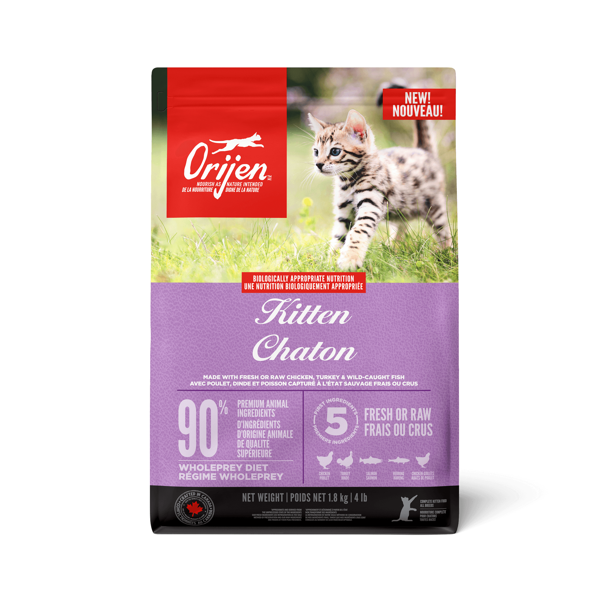 Orijen Kitten Recipe - 1.8 Kg - Cat Food - Orijen - PetMax Canada