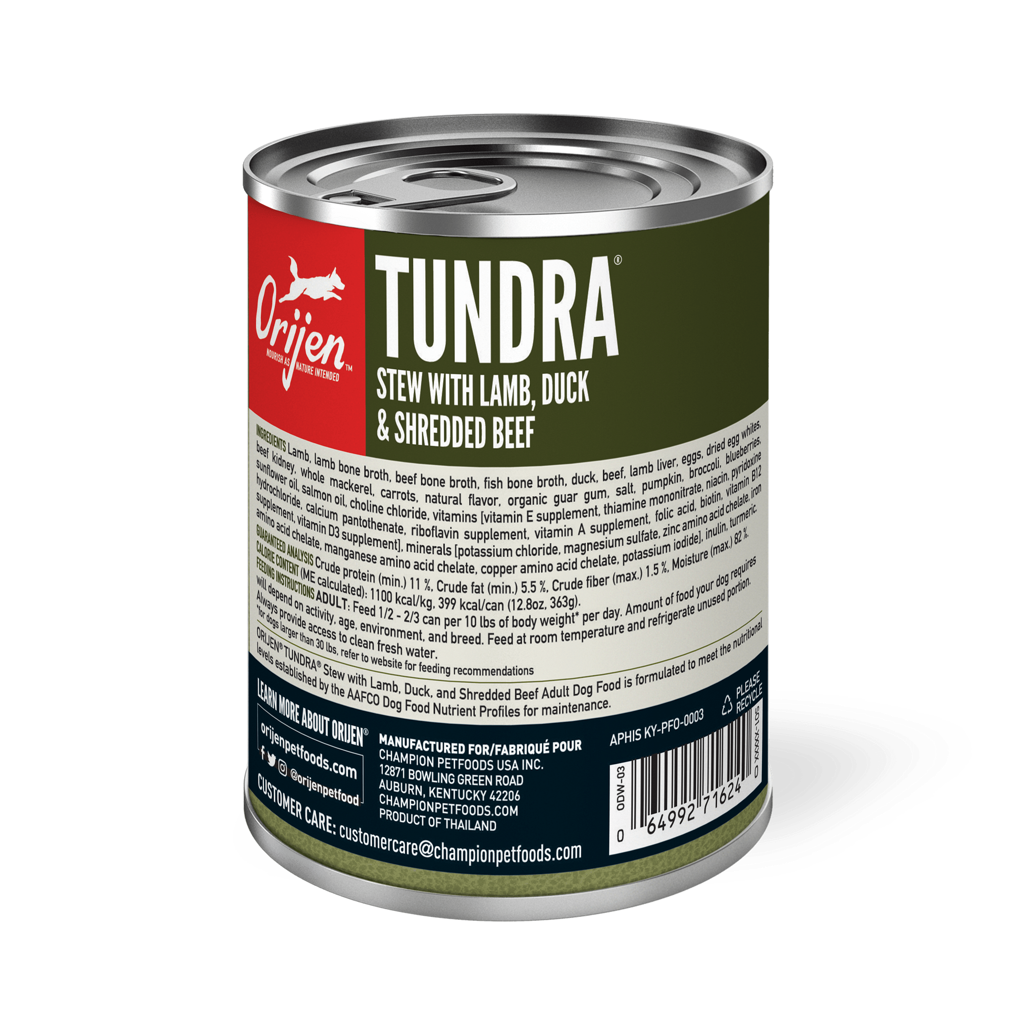 Orijen Wet Dog Tundra Stew Recipe - 363g - Canned Dog Food - Orijen - PetMax Canada
