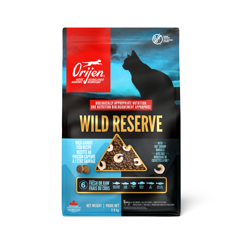 Orijen Wild Reserve Wild-Caught Fish Recipe Dry Cat Food - 2.9 kg bag front - Orijen - PetMax Canada
