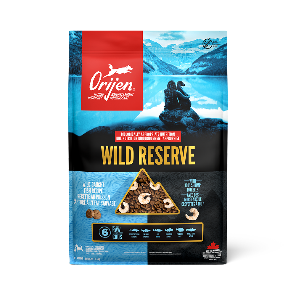 Orijen Wild Reserve Wild-Caught Fish Recipe Dry Dog Food - Front of 5.4 kg bag - Orijen - PetMax Canada