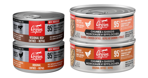 Orijen cat cans, 85 g and 155 g