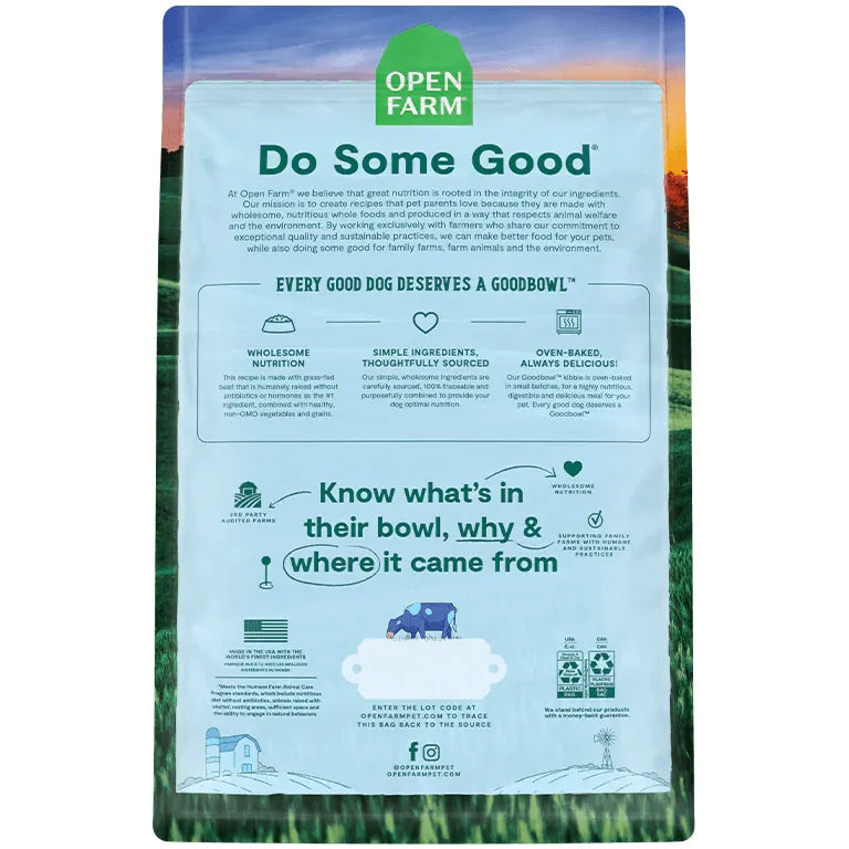 Open Farm GoodBowl Grass-Fed Beef & Brown Rice Recipe for Dogs - 1.59 kg - Dog Food - Open Farm - PetMax Canada
